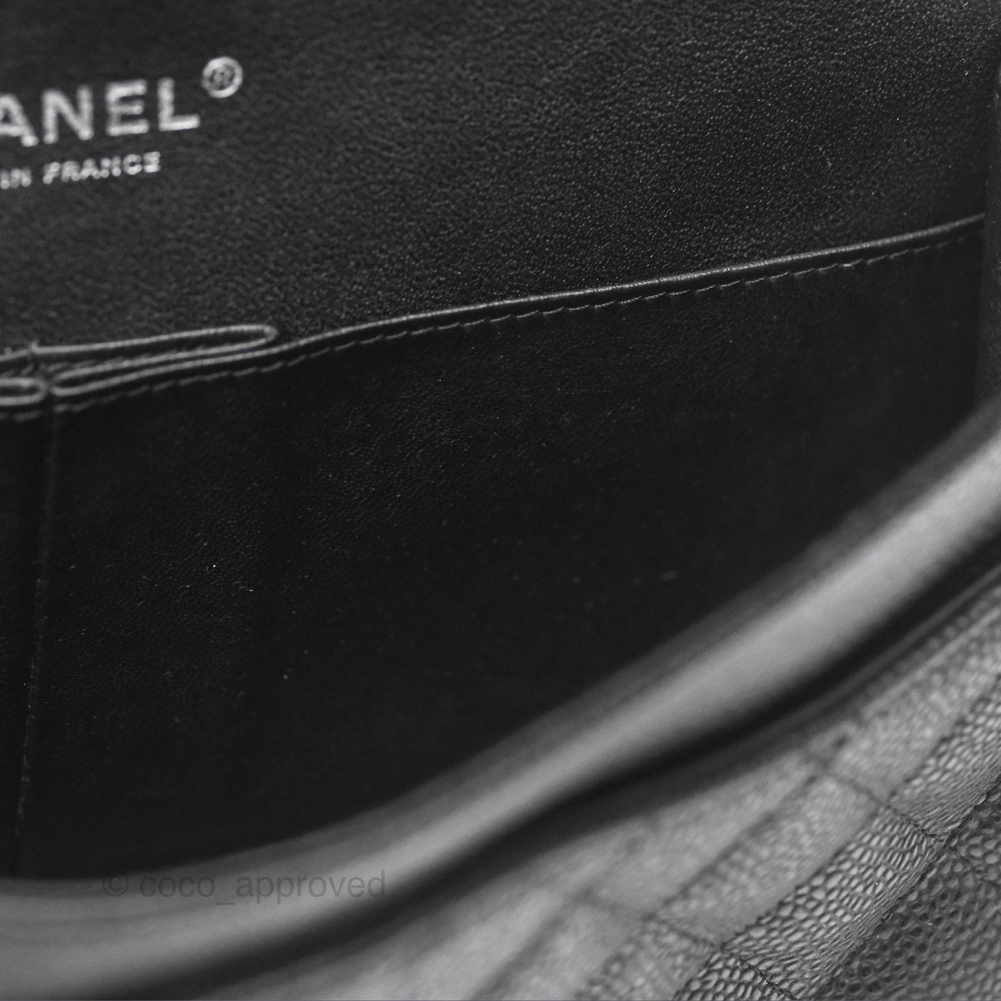 Chanel Classic M/L Medium Flap Quilted Black Caviar Silver Hardware