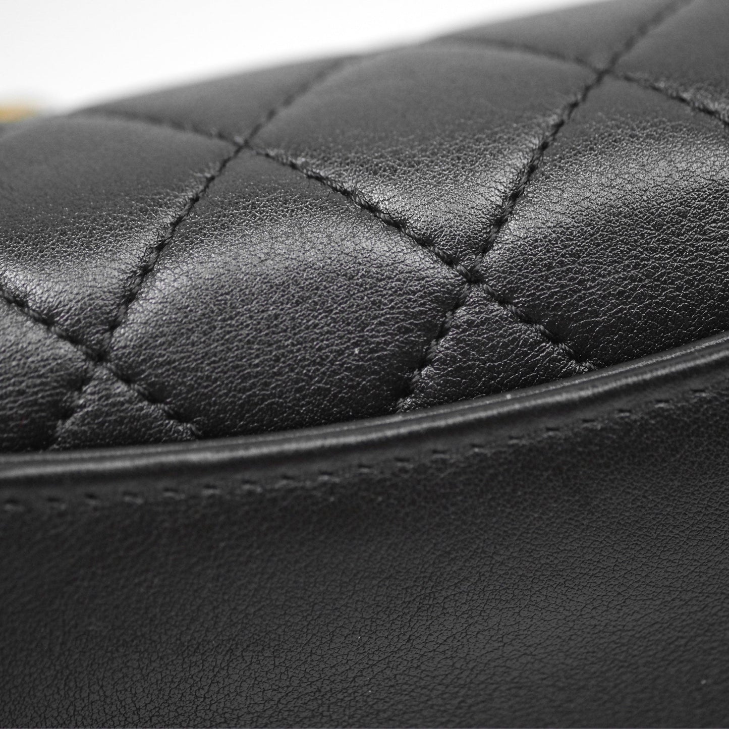 Chanel Pearl Chain Bag Black Calfskin Aged Gold Hardware