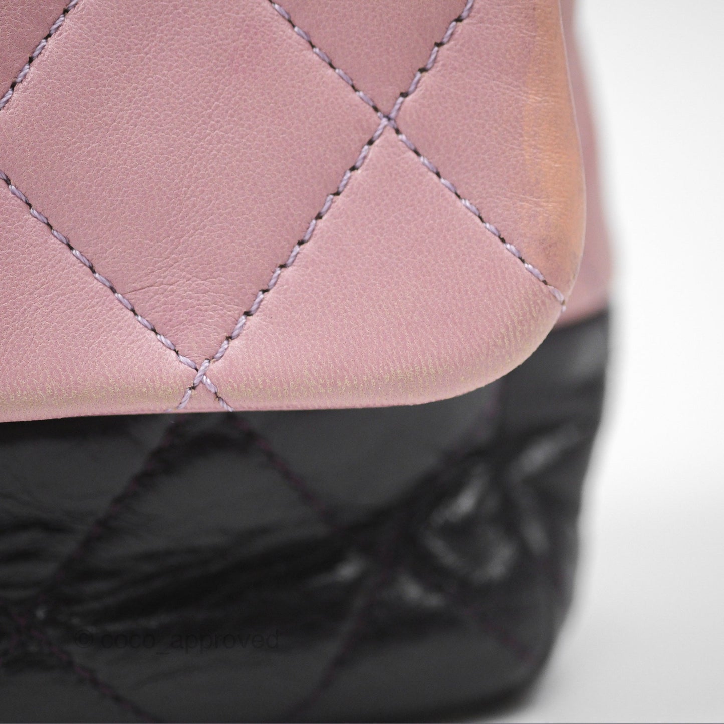 Chanel Medium Bicolor CC Chain Flap Pink/Black Lambskin Silver Hardware
