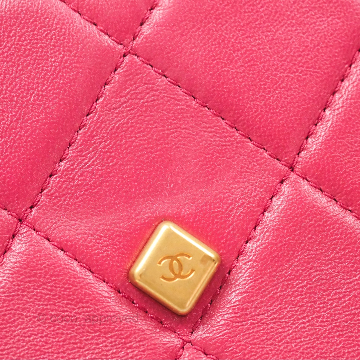 Chanel Diamond Lock CC Flap Bag Pink Lambskin Gold Hardware