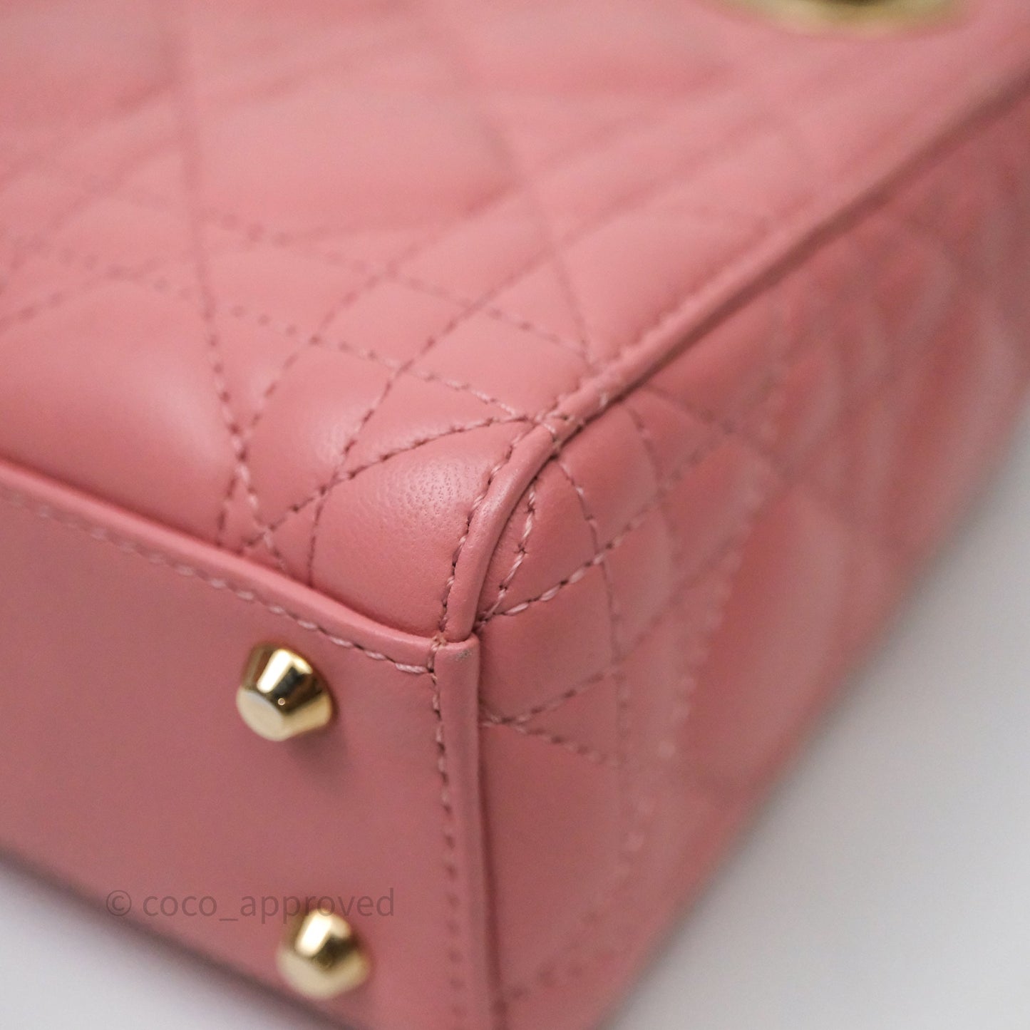Christian Dior Mini Lady Dior My ABCDior Bag Pink Cannage Lambskin Gold Haardware