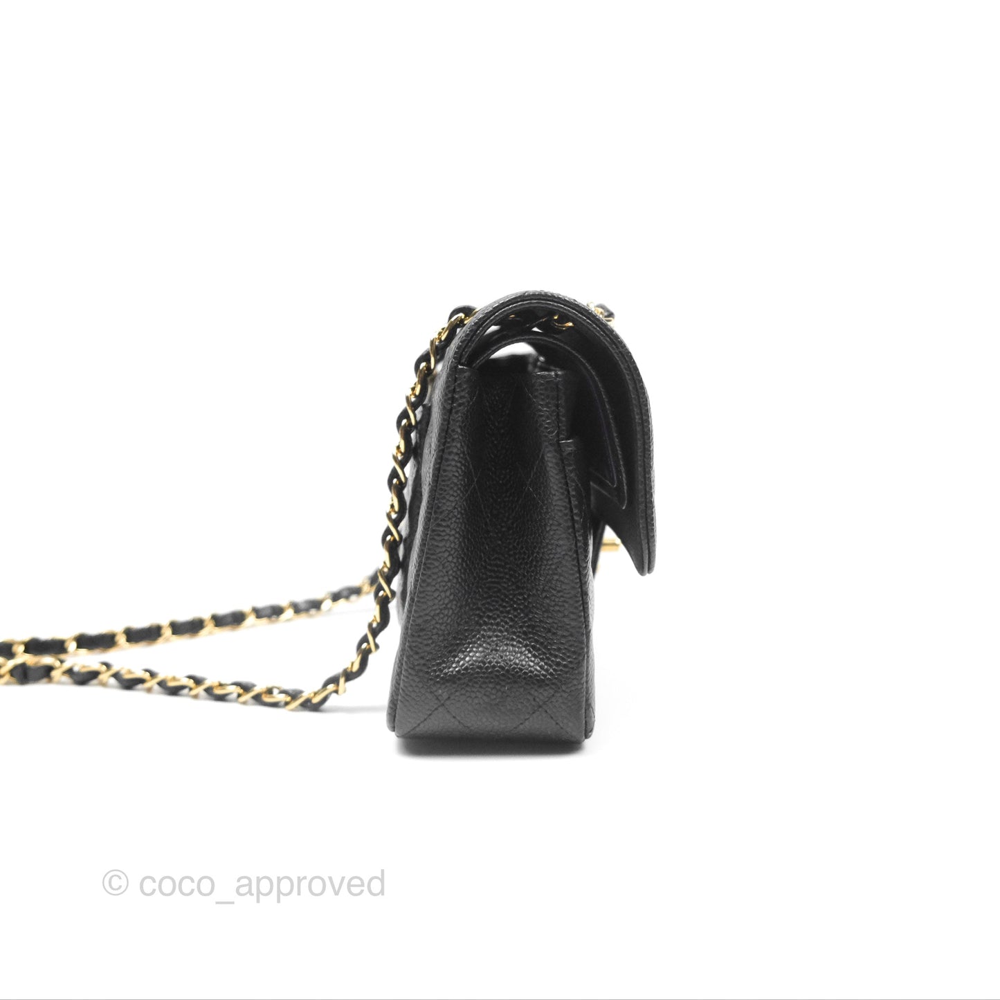 Chanel Small Classic Flap Quilted Black Caviar Gold Hardware