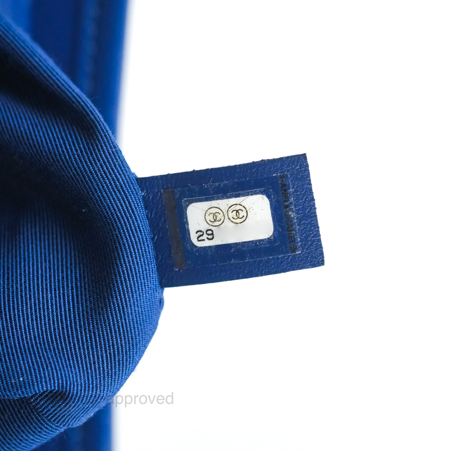 Chanel New Medium Gabrielle Blue Logo Handle Aged Calfskin Mixed Hardware