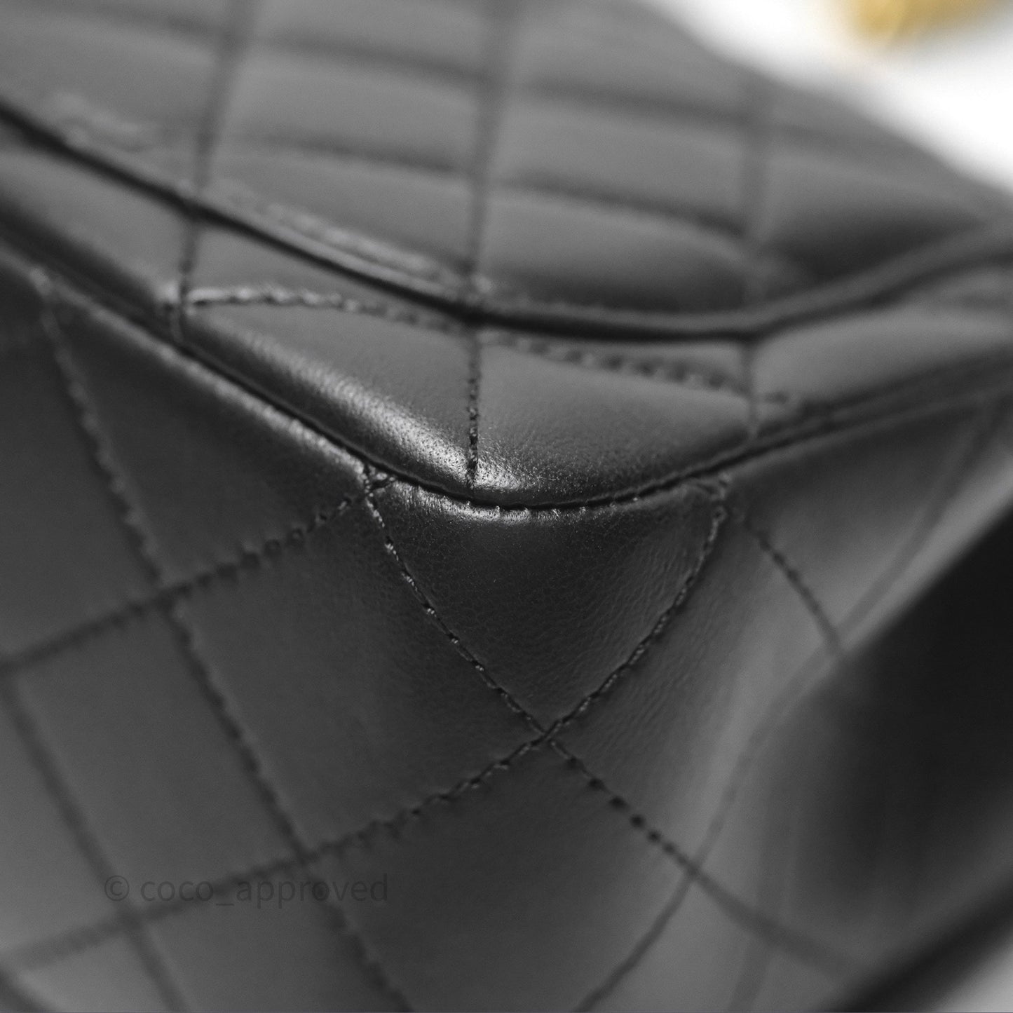 Chanel Pearl Crush Mini Square Quilted Black Lambskin Aged Gold Hardware