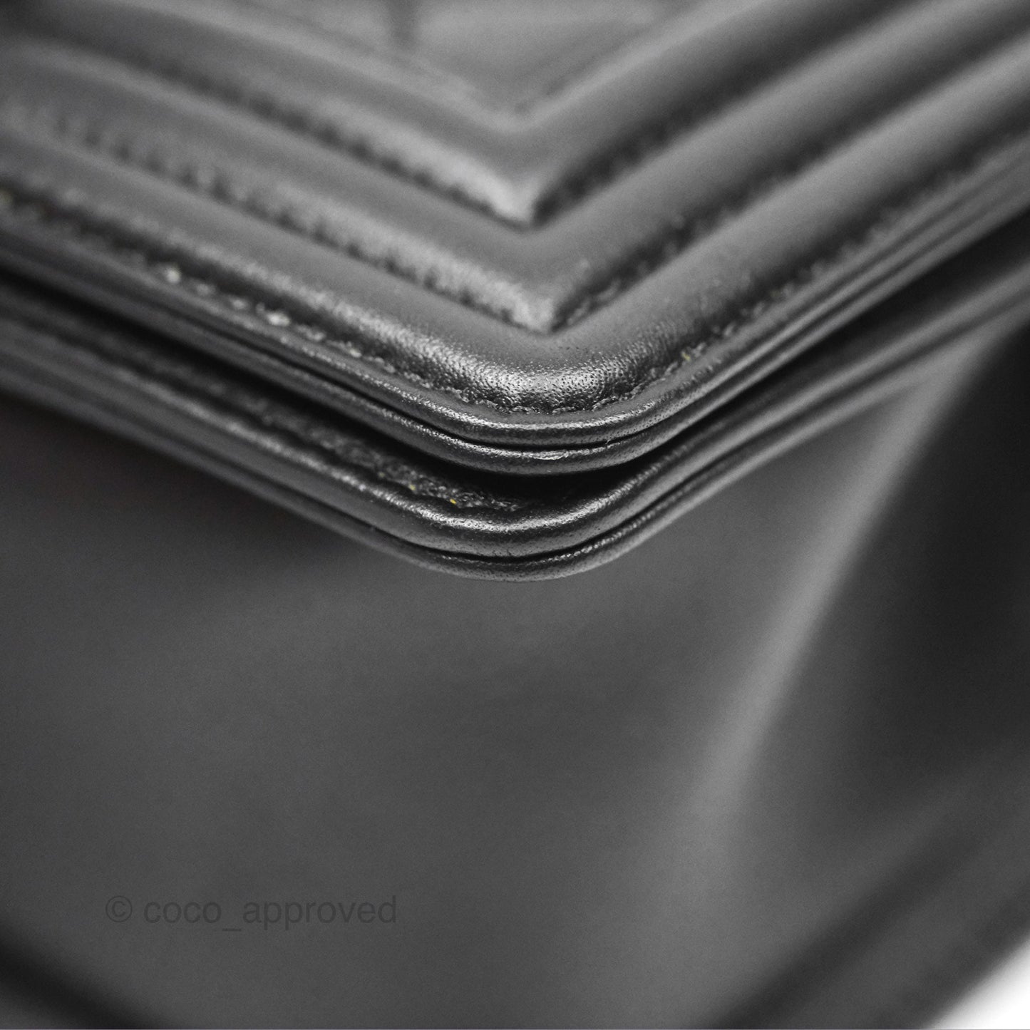 Chanel Small Boy Black Calfskin Ruthenium Hardware