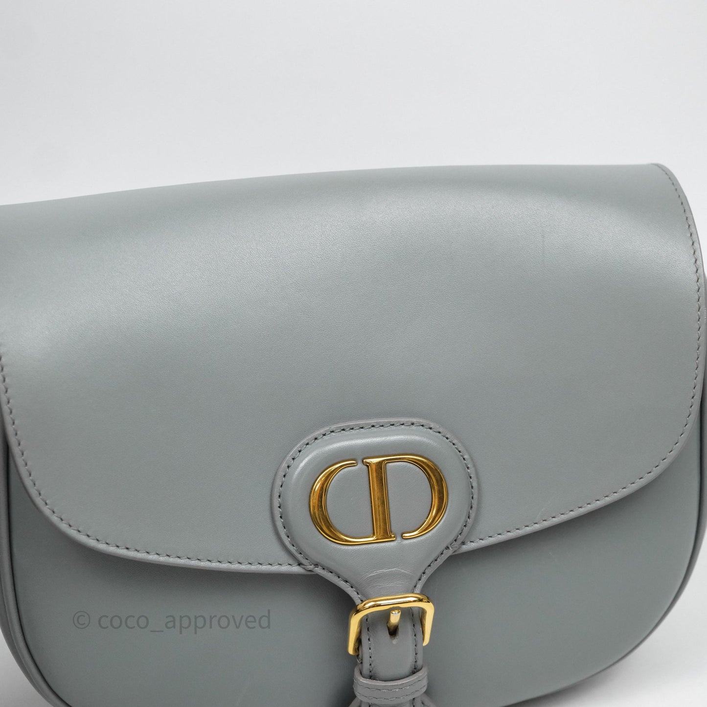 Christian Dior Medium Bobby Flap Grey Box Calfskin