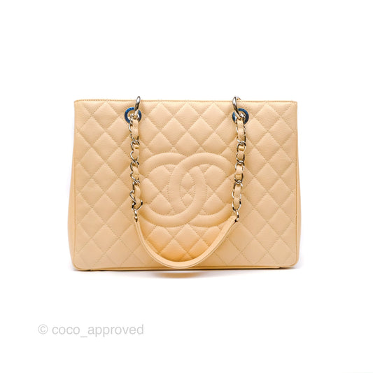 Chanel GST Beige Caviar Silver Hardware