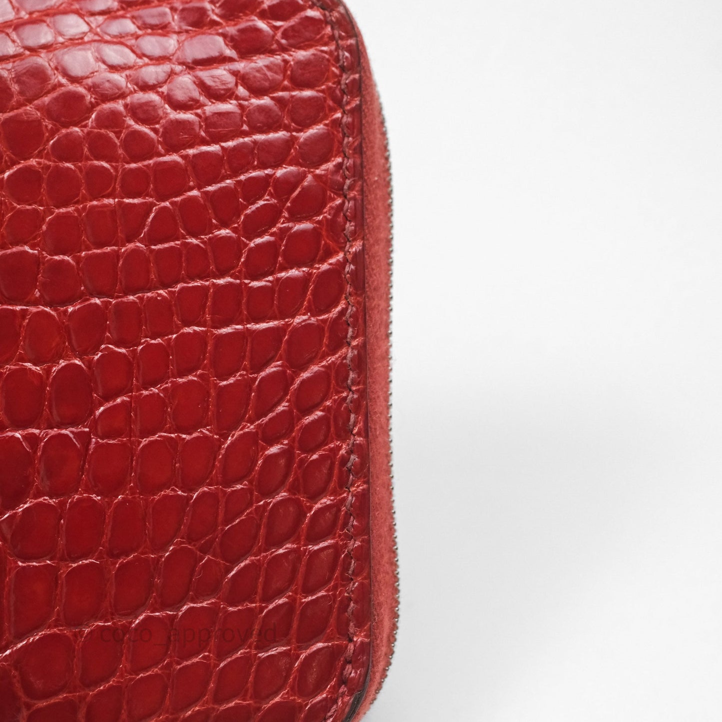 Hermès Azap Wallet Red Alligator Palladium Hardware