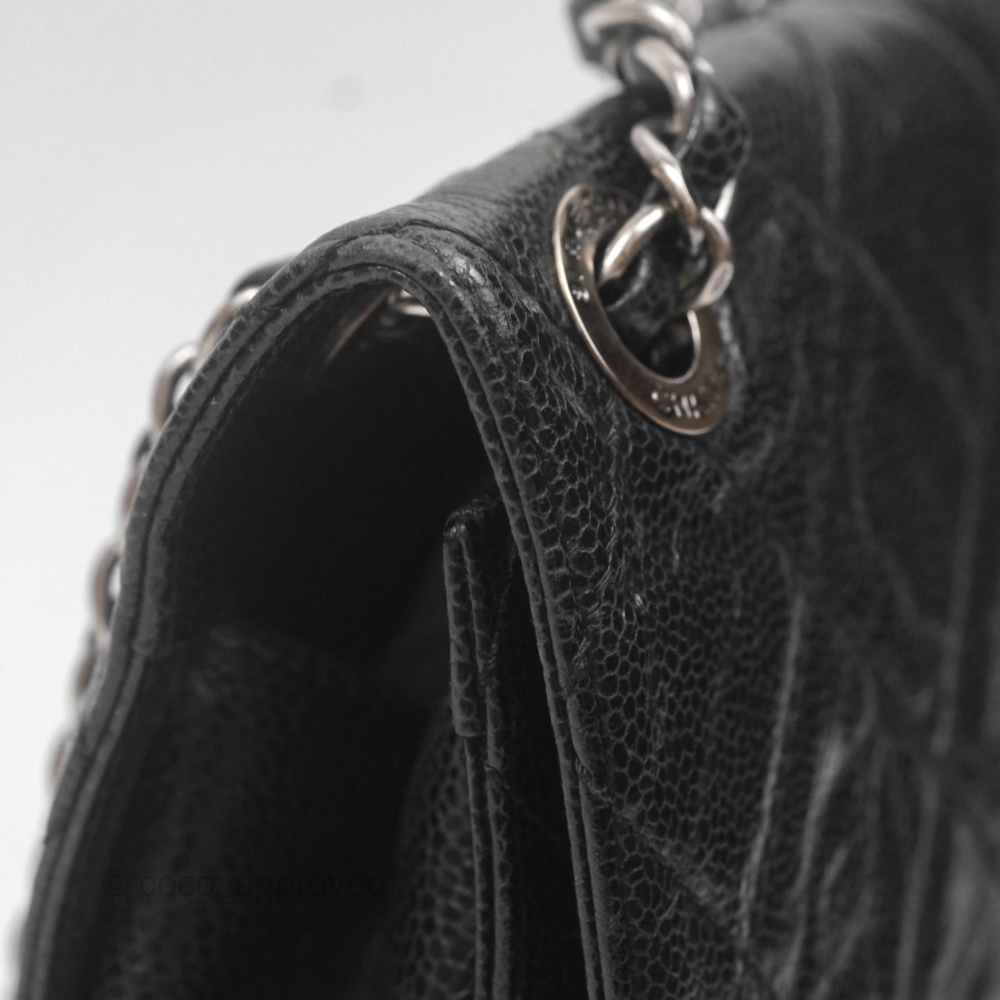 Chanel Quilted Single Flap Bag Soft Caviar Black Ruthenium Hardware
