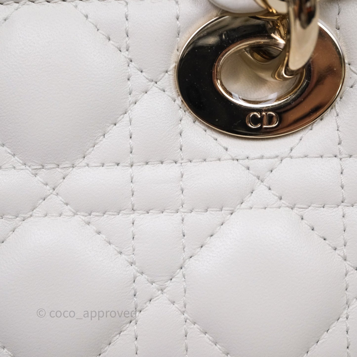 Christian Dior Mini Lady D-Joy White Light Gold Hardware