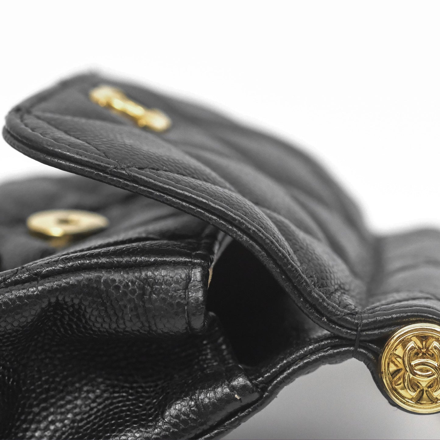 Chanel Clutch with Chain Black Caviar Gold Hardware 22K