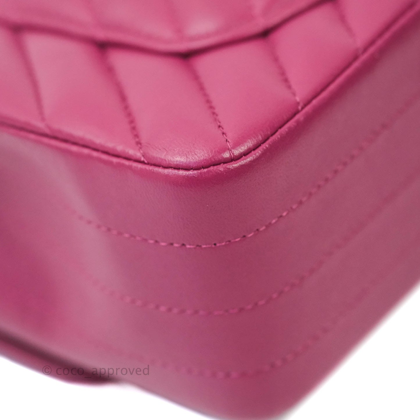 Chanel Chevron Mini Rectangular Lambskin Flap Bag Dark Pink Gold Hardware