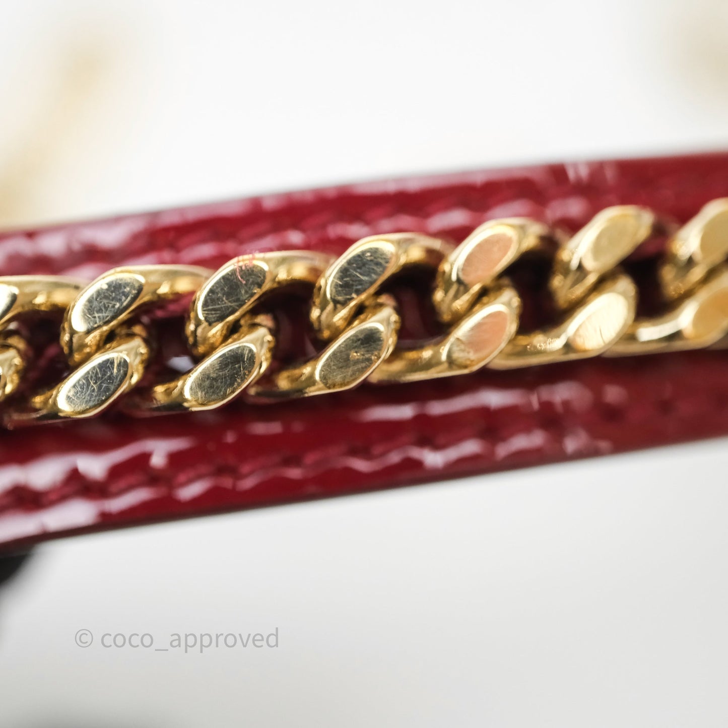 Christian Dior Mini Lady Dior Red Patent Cannage Gold Hardware