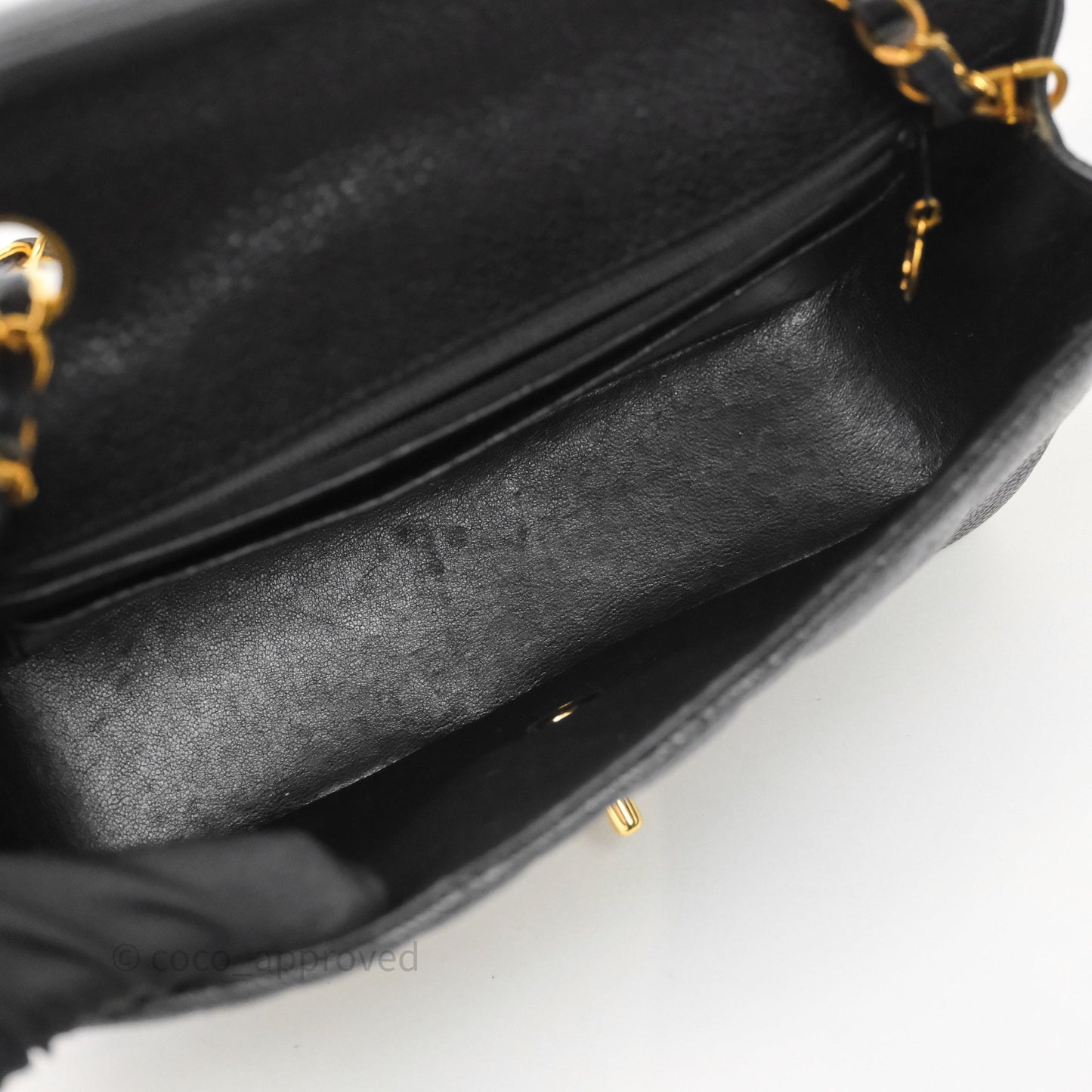 Chanel Vintage Small Classic Diana Flap Bag Black Caviar 24K Gold Hardware