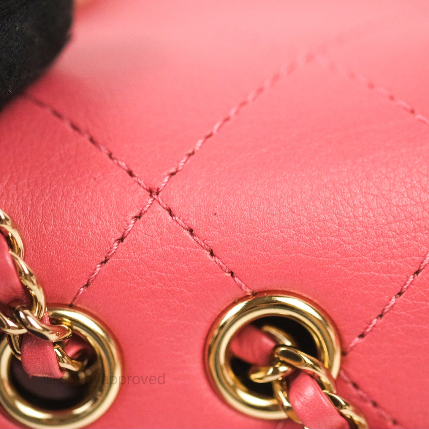 Chanel Small Flat Quilt Round Flap Bag Pink Calfskin Gold Hardware