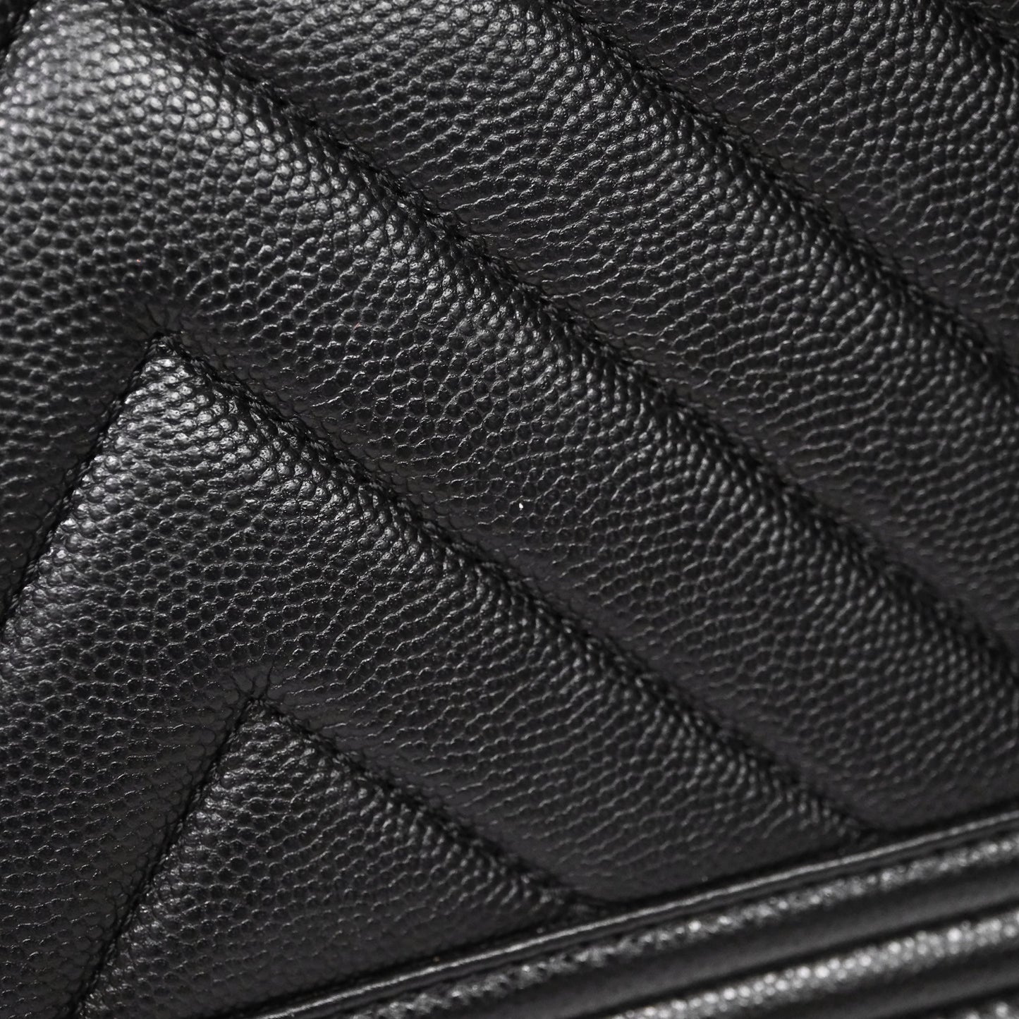 Chanel Medium Boy Chevron Black Caviar Ruthenium Hardware