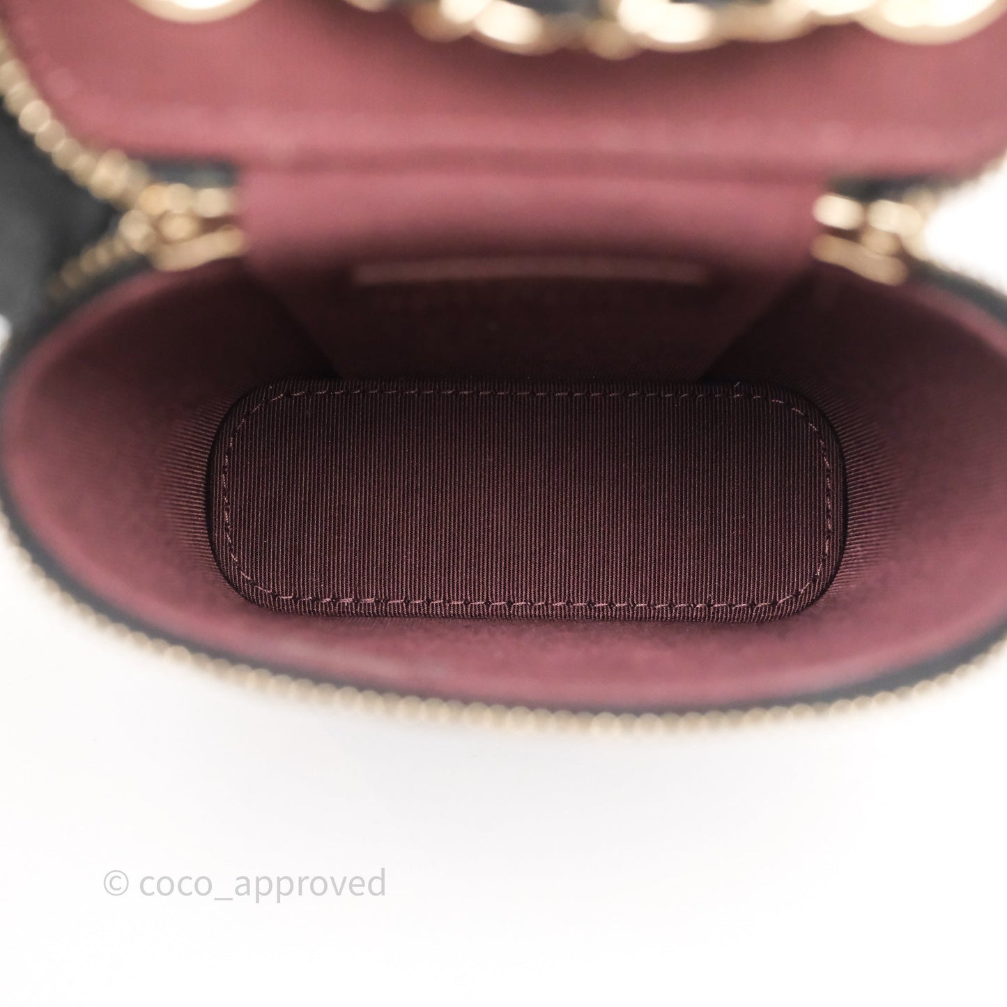 Chanel Classic Mini Vanity With Chain Black Caviar Gold Hardware