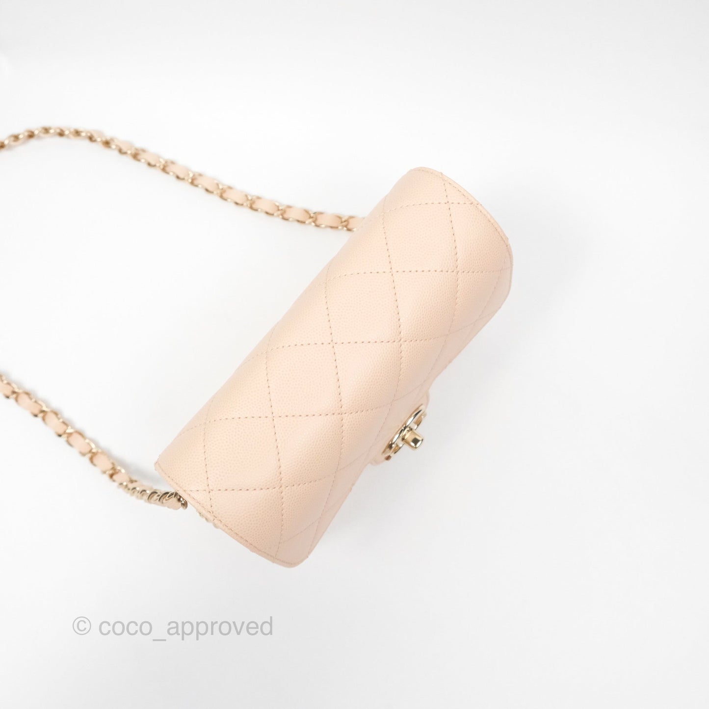 Chanel Quilted Small Like The Wallet Flap Light Beige Pink Caviar Light Gold Hardware 22C