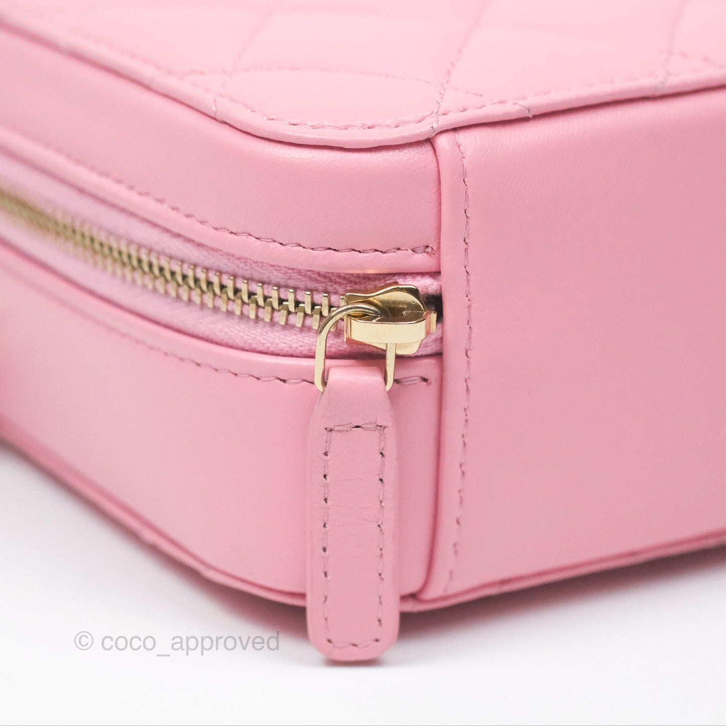 Chanel Camera Case Quilted Pink Lambskin Gold Hardware