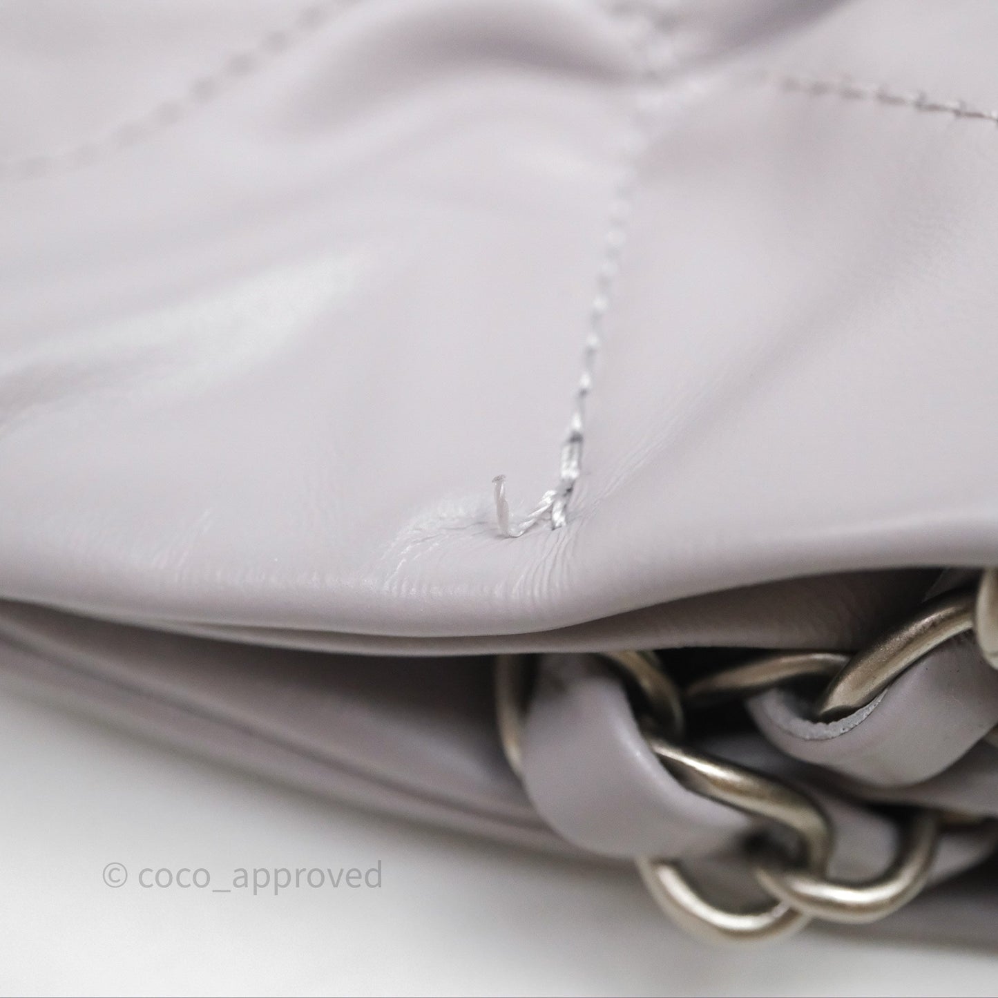 Chanel 22 Medium Grey Shiny Aged Calfskin Aged Silver Hardware