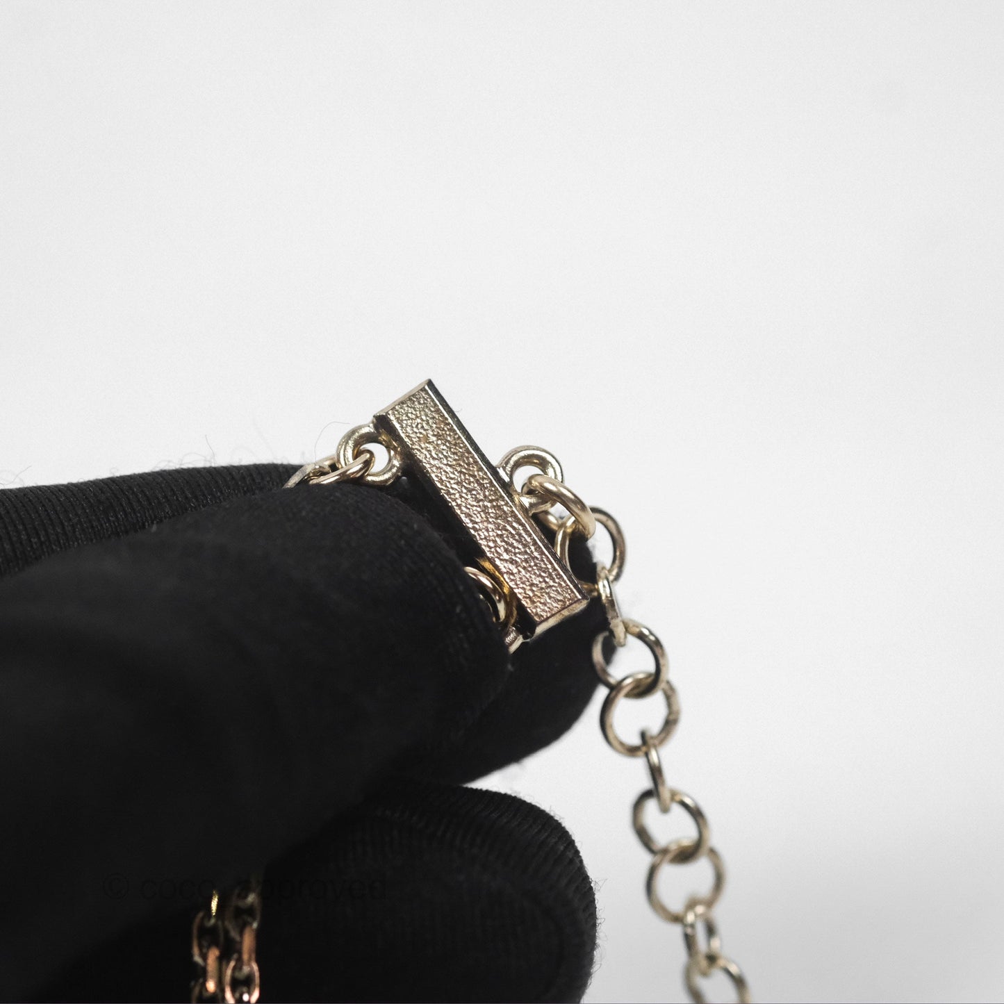 Chanel Crystal Chanel Logo Chain Choker Gold Tone 22S