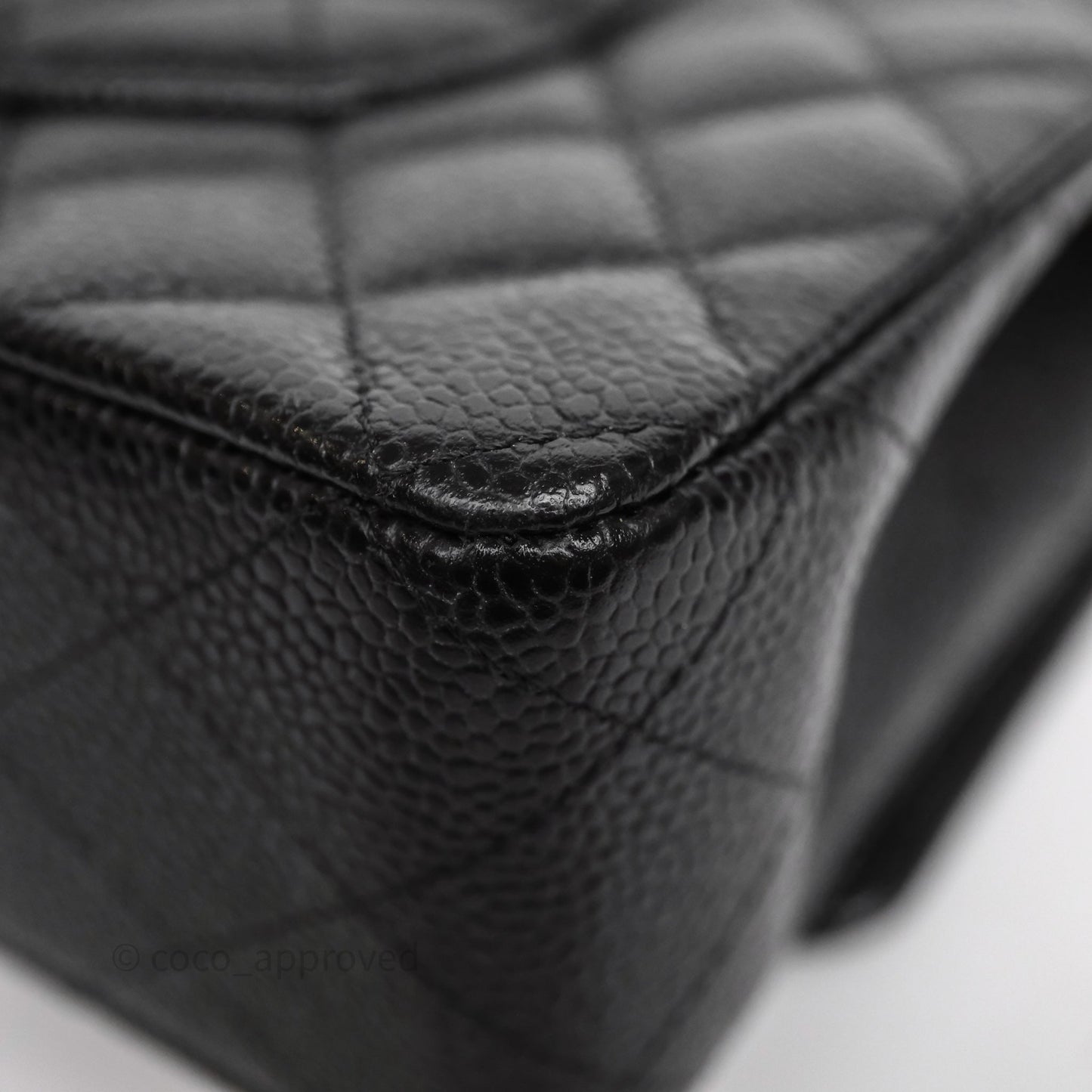 Chanel Classic M/L Medium Flap Quilted Black Caviar Gold Hardware