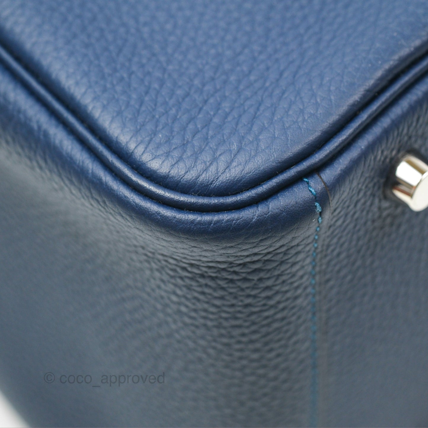 Hermès Lindy 30 Blue Saphir/ Blue Izmir Clemence Palladium Hardware
