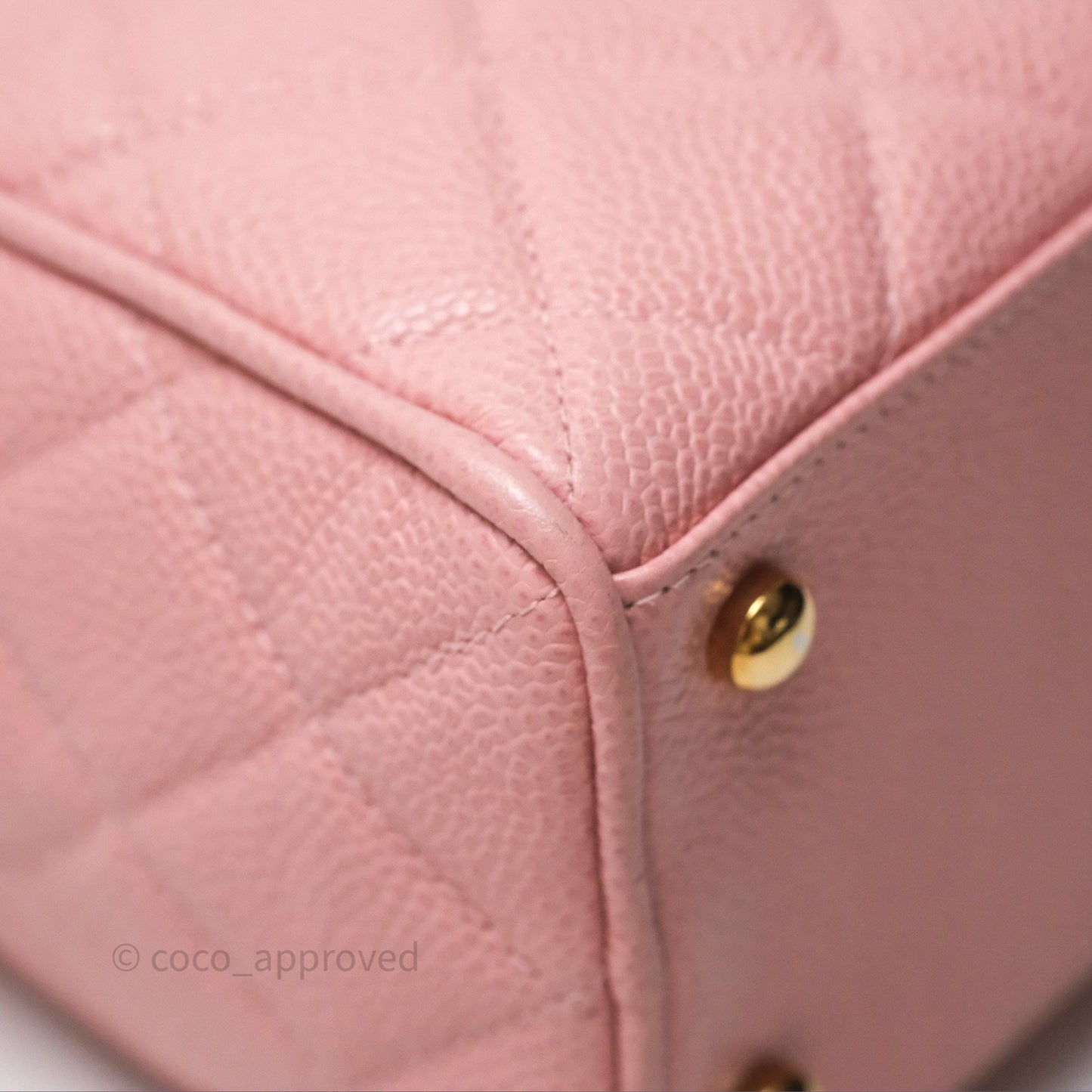Chanel Vintage Mini CC Boston Bag Sakura Pink Caviar Gold Hardware