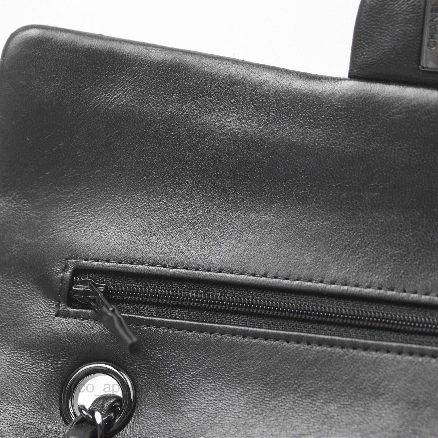 Chanel Classic M/L Medium Flap Chevron So Black Calfskin