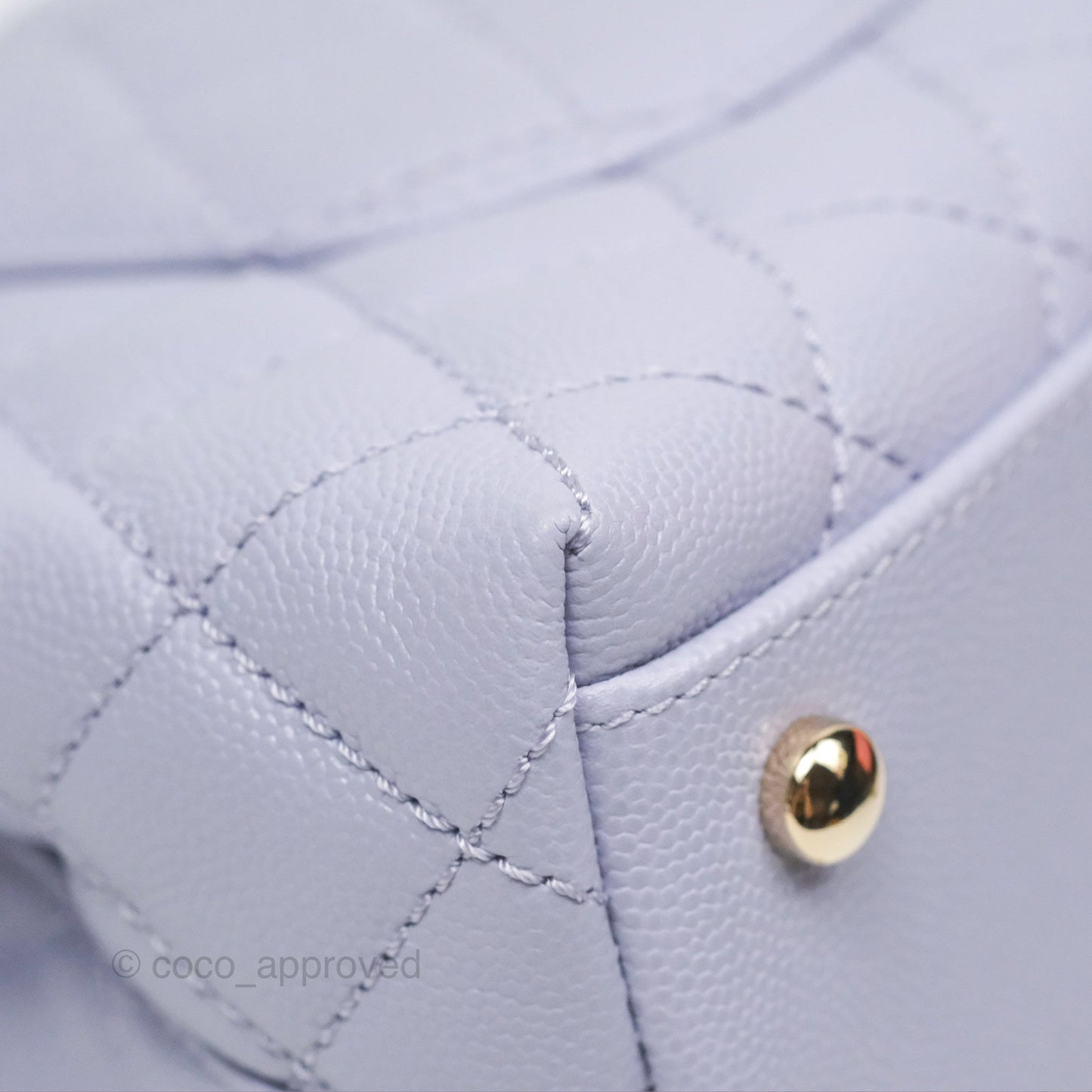 Chanel Small Coco Handle Quilted Lilac Caviar Gold Hardware