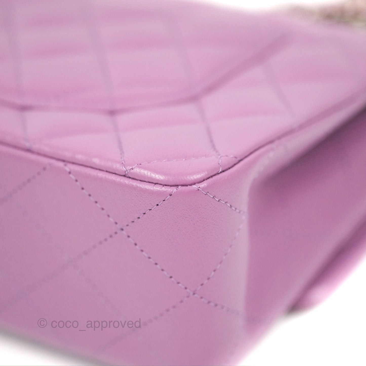 Chanel Small Classic Quilted Flap Purple Lambskin Silver Hardware