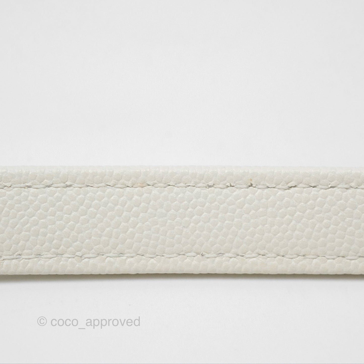 Chanel Mini Coco Handle White Caviar Gold Hardware
