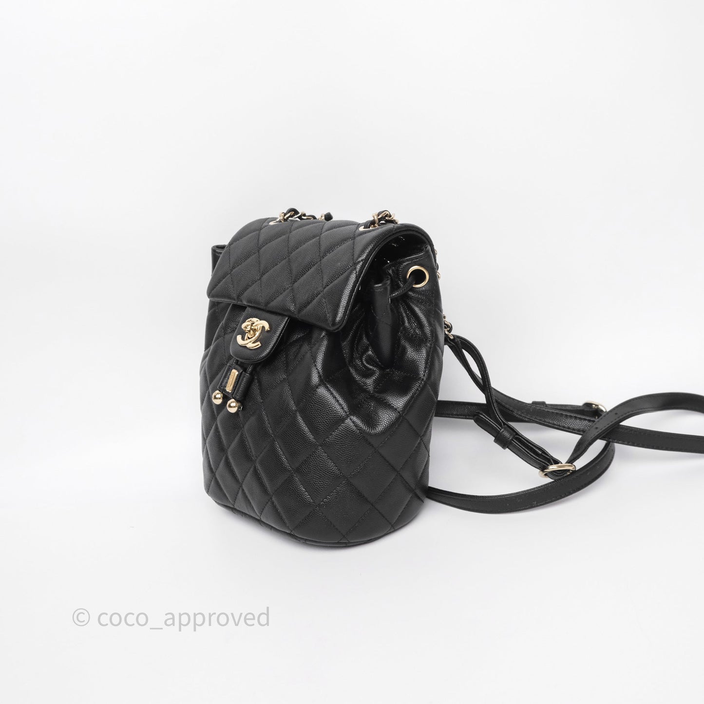 Chanel Urban Spirit Mini Black Caviar Backpack Gold Hardware