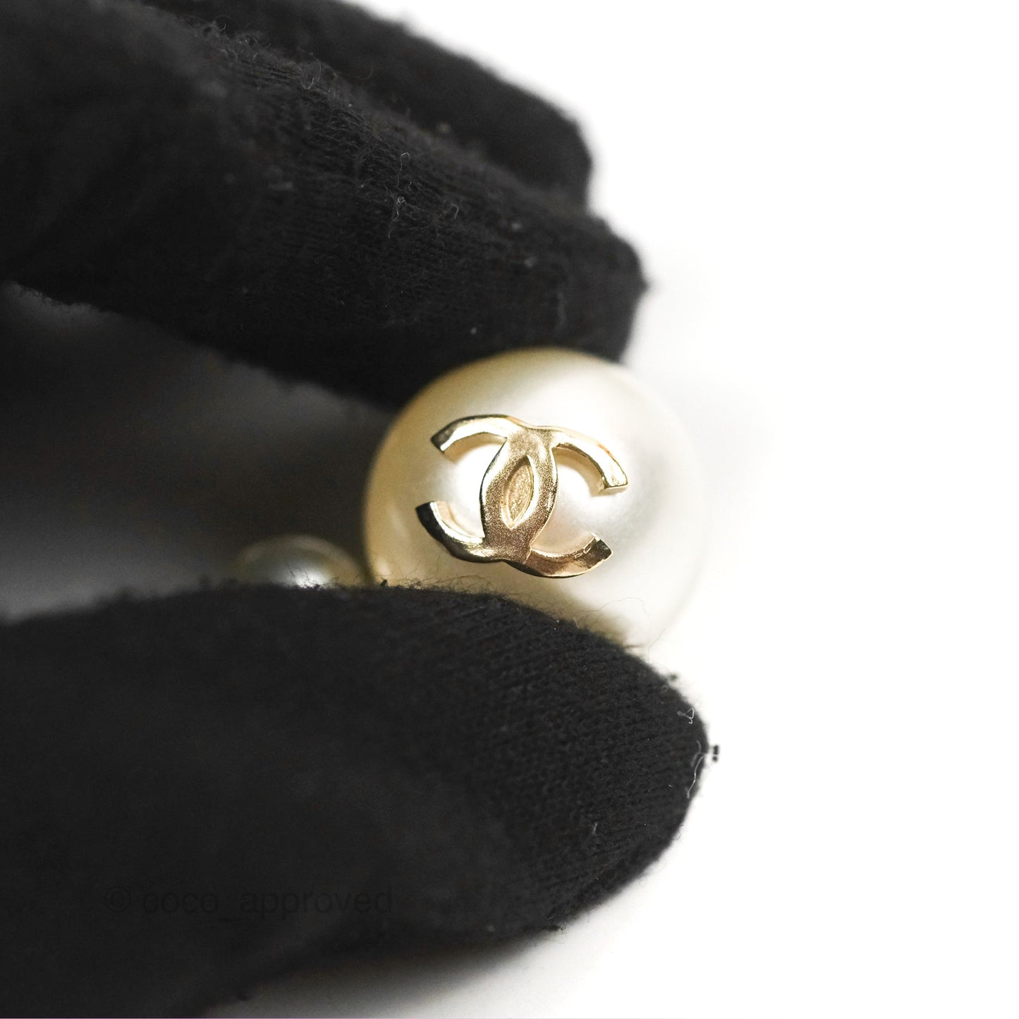 Chanel CC Pearl Drop Earrings