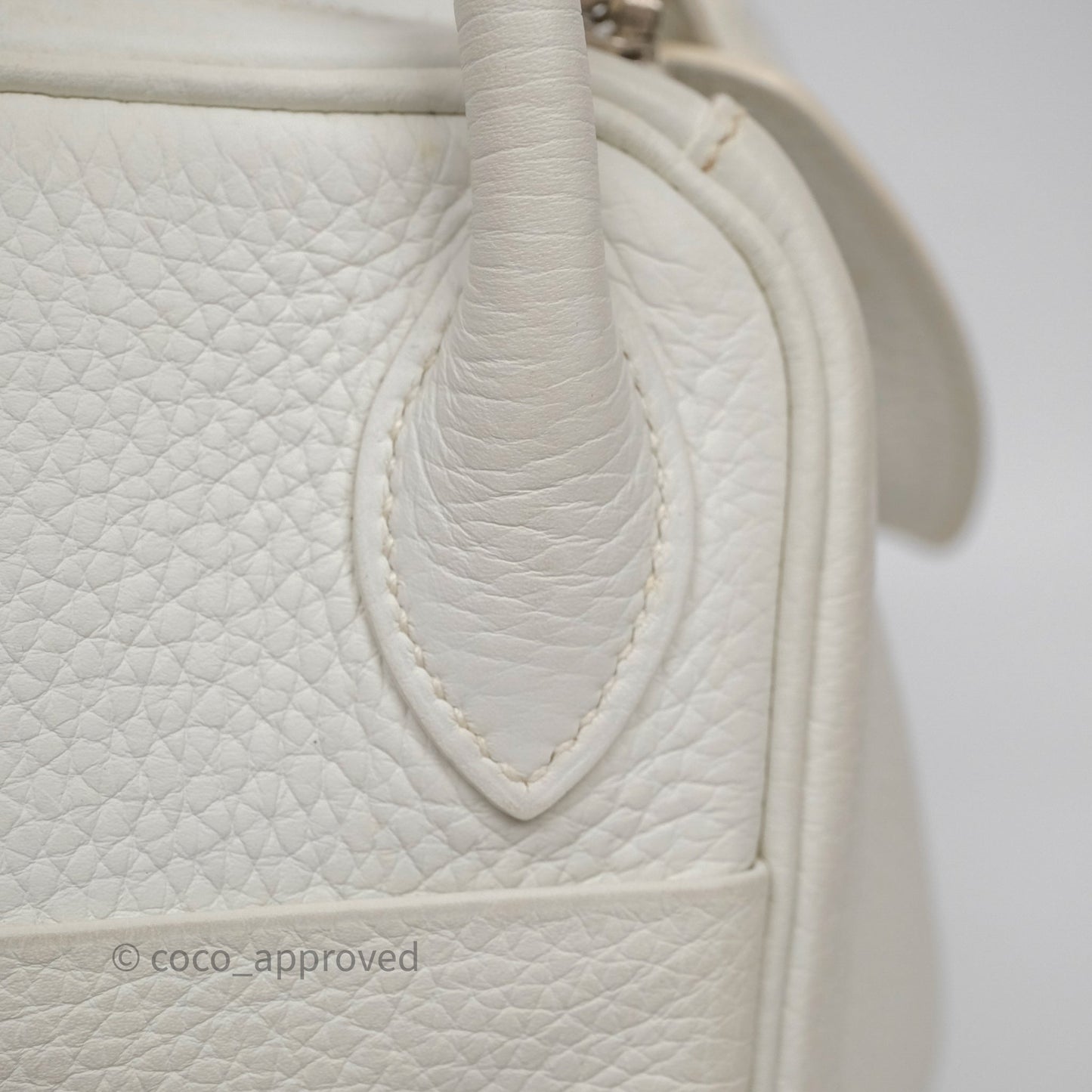 Hermès Lindy 30 White Clemence Palladium Hardware