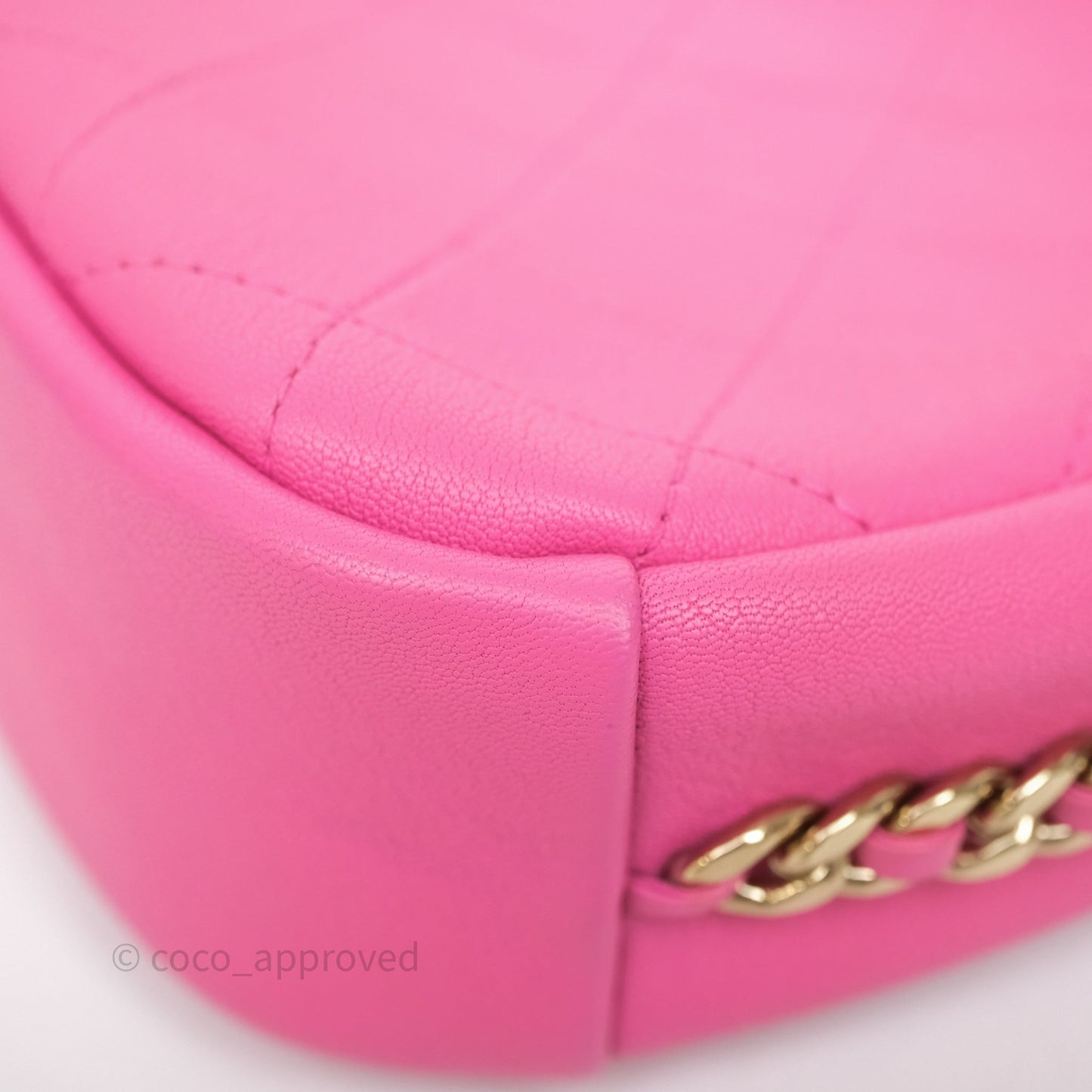 Chanel Camera Bag Pink Calfskin Aged Gold Hardware