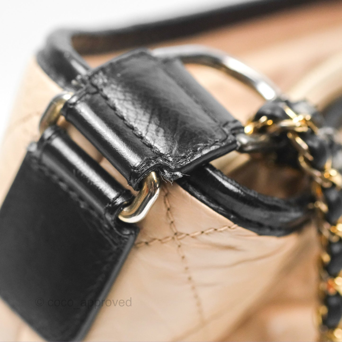 Chanel Large Gabrielle Hobo Black Beige Aged Calfskin Mixed Hardware