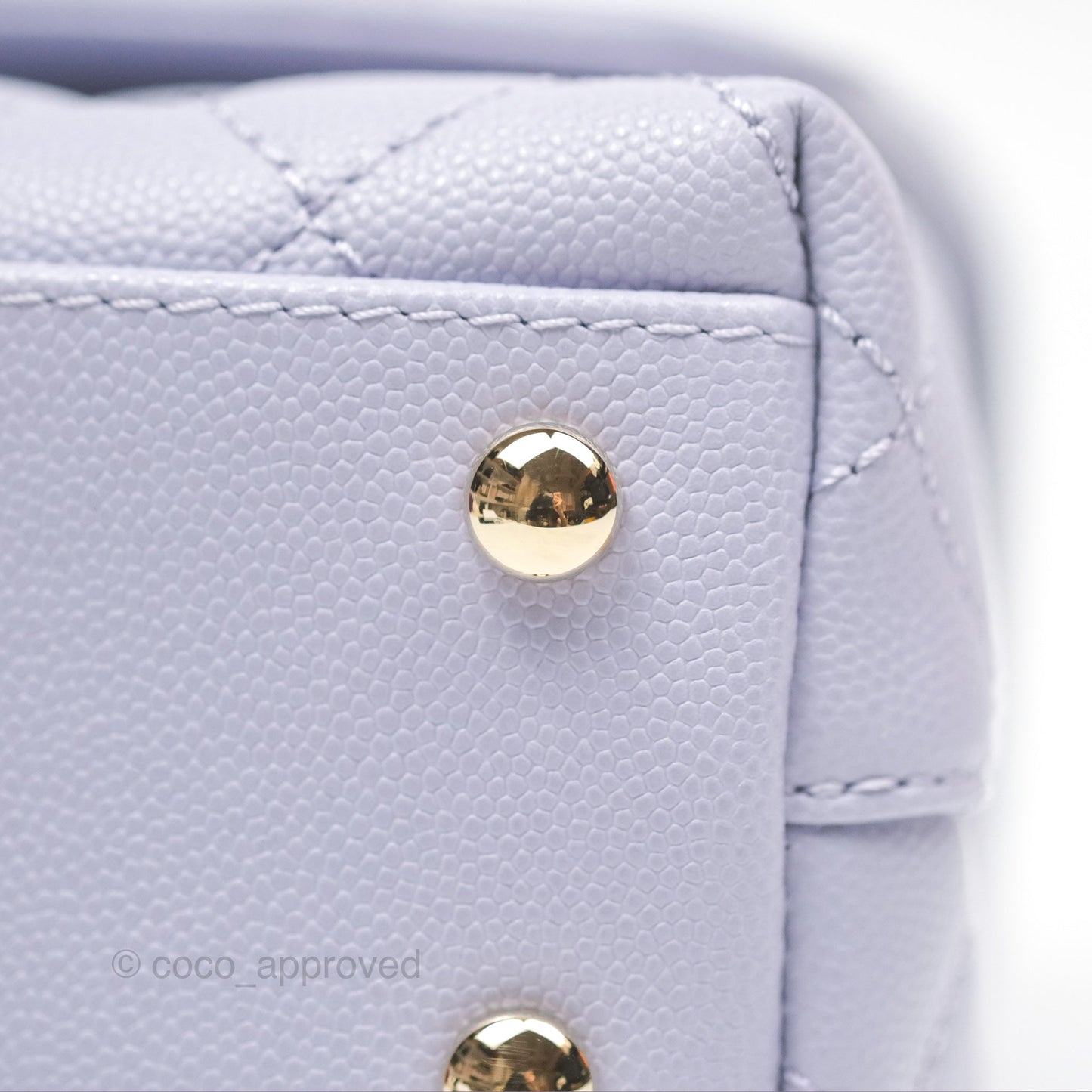 Chanel Small Coco Handle Quilted Lilac Caviar Gold Hardware