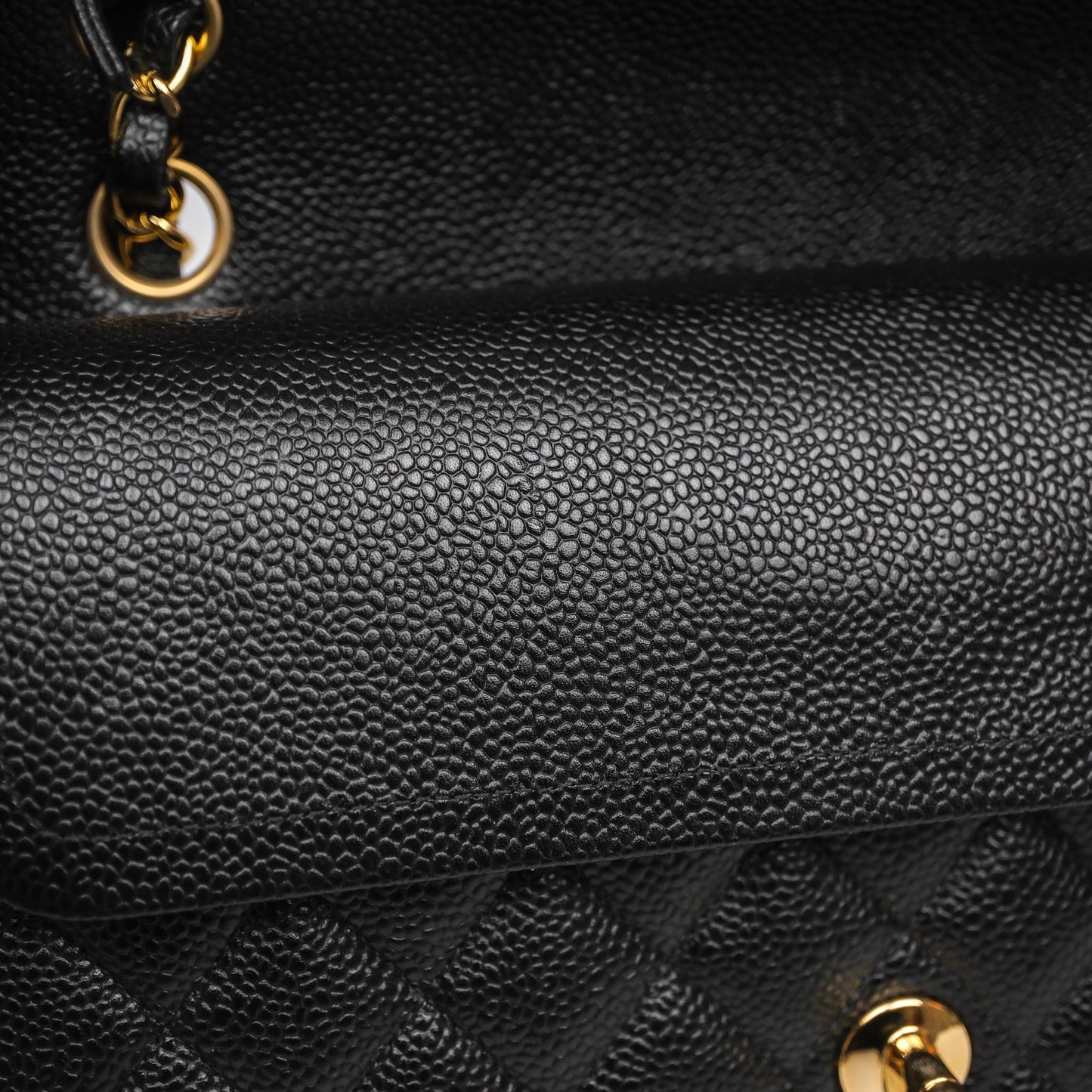 Chanel Classic M/L Medium Flap Quilted Black Caviar Gold Hardware