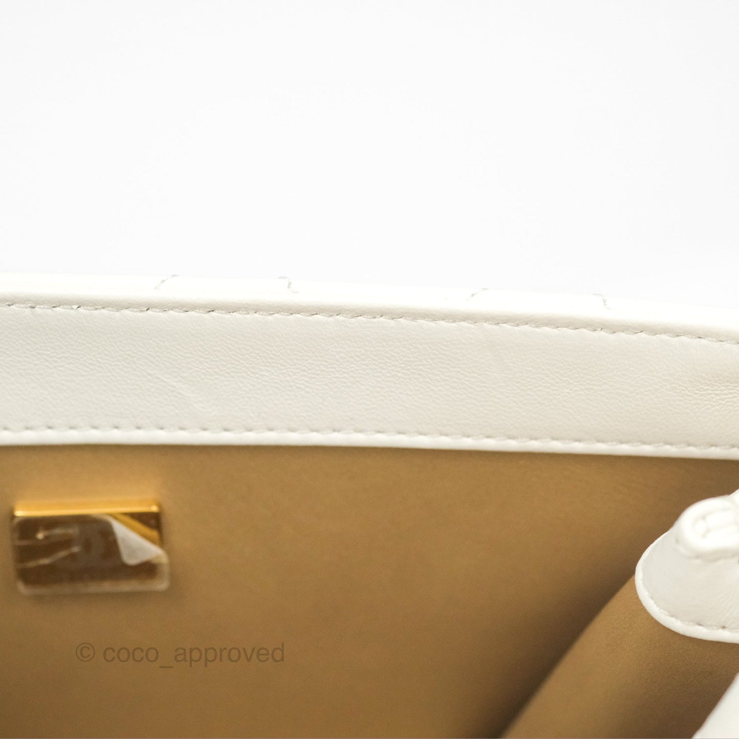 Chanel Mini Flap Bag with Enamel Charm Chain White Lambskin Gold Hardware