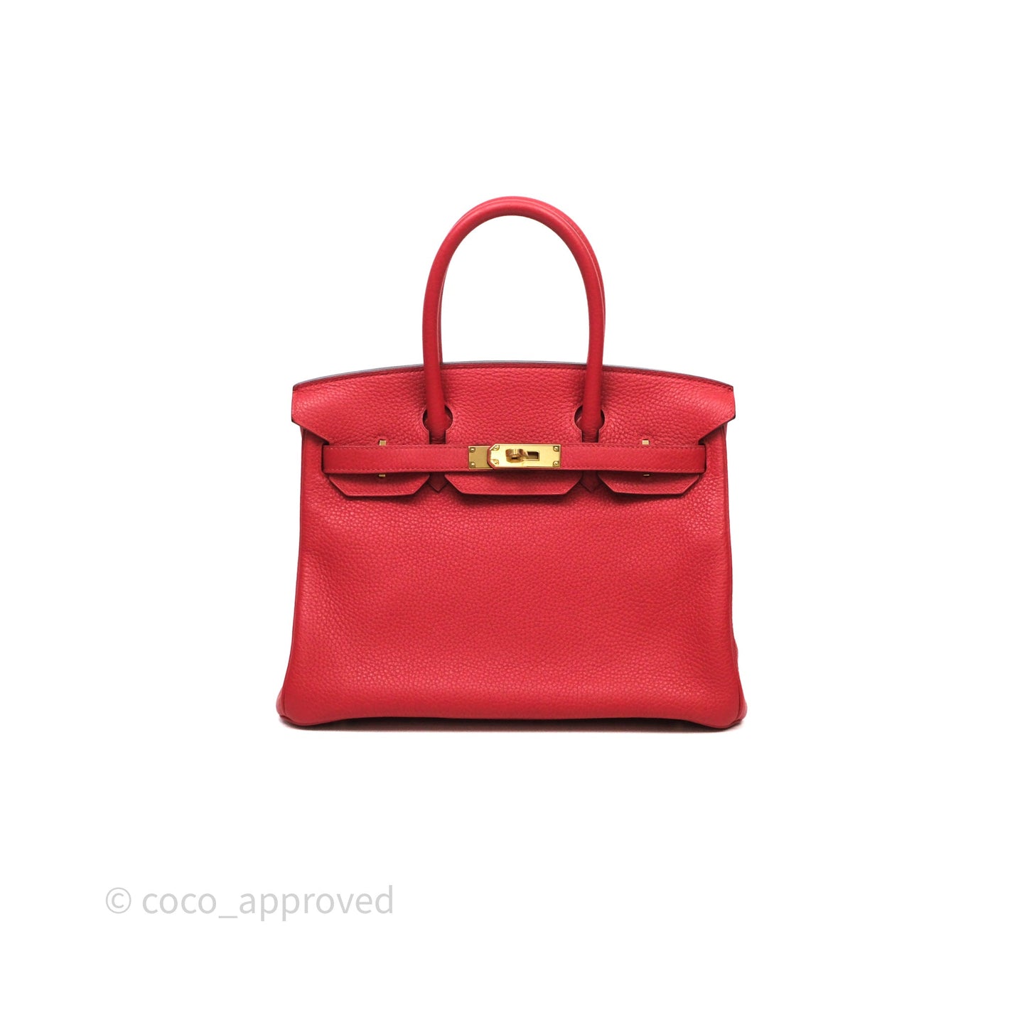 Hermes Birkin 30 Rouge Togo Gold Hardware