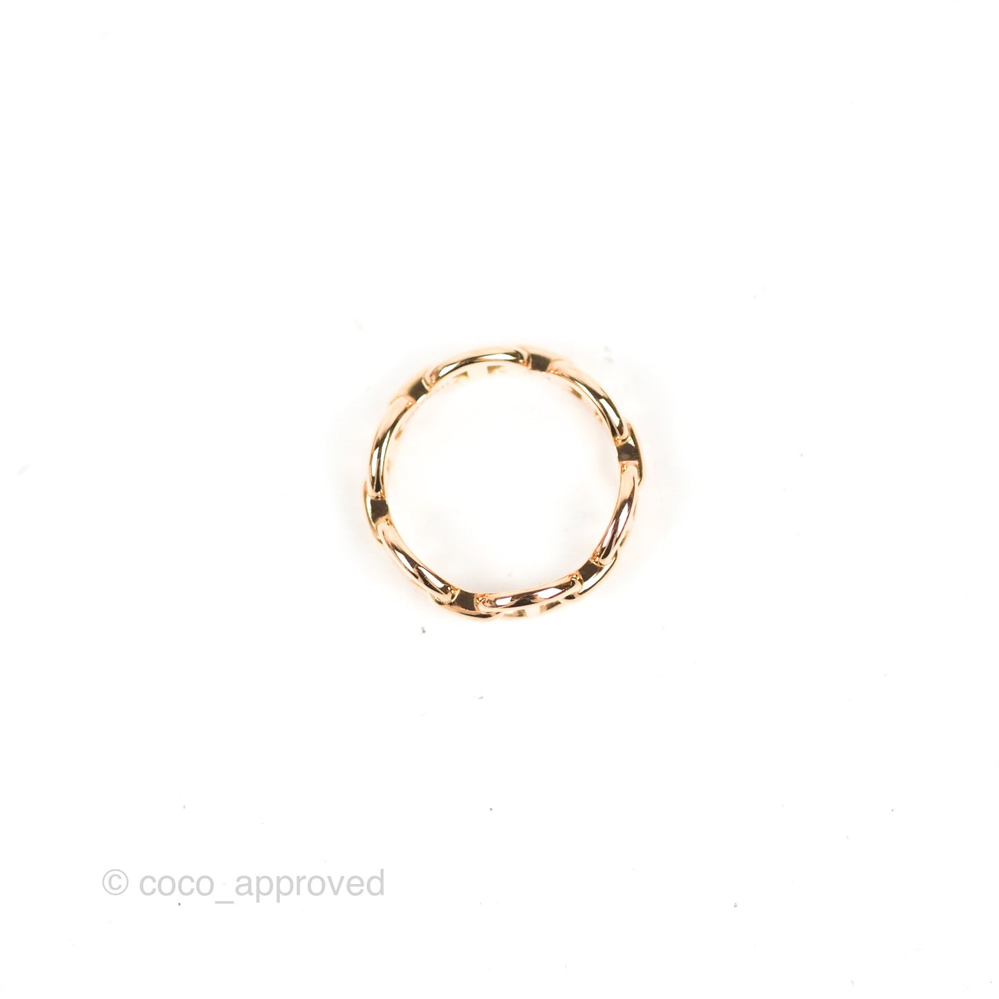 Hermès Chaine d'Ancre Enchainee Band Ring PM Rose Gold Size 51