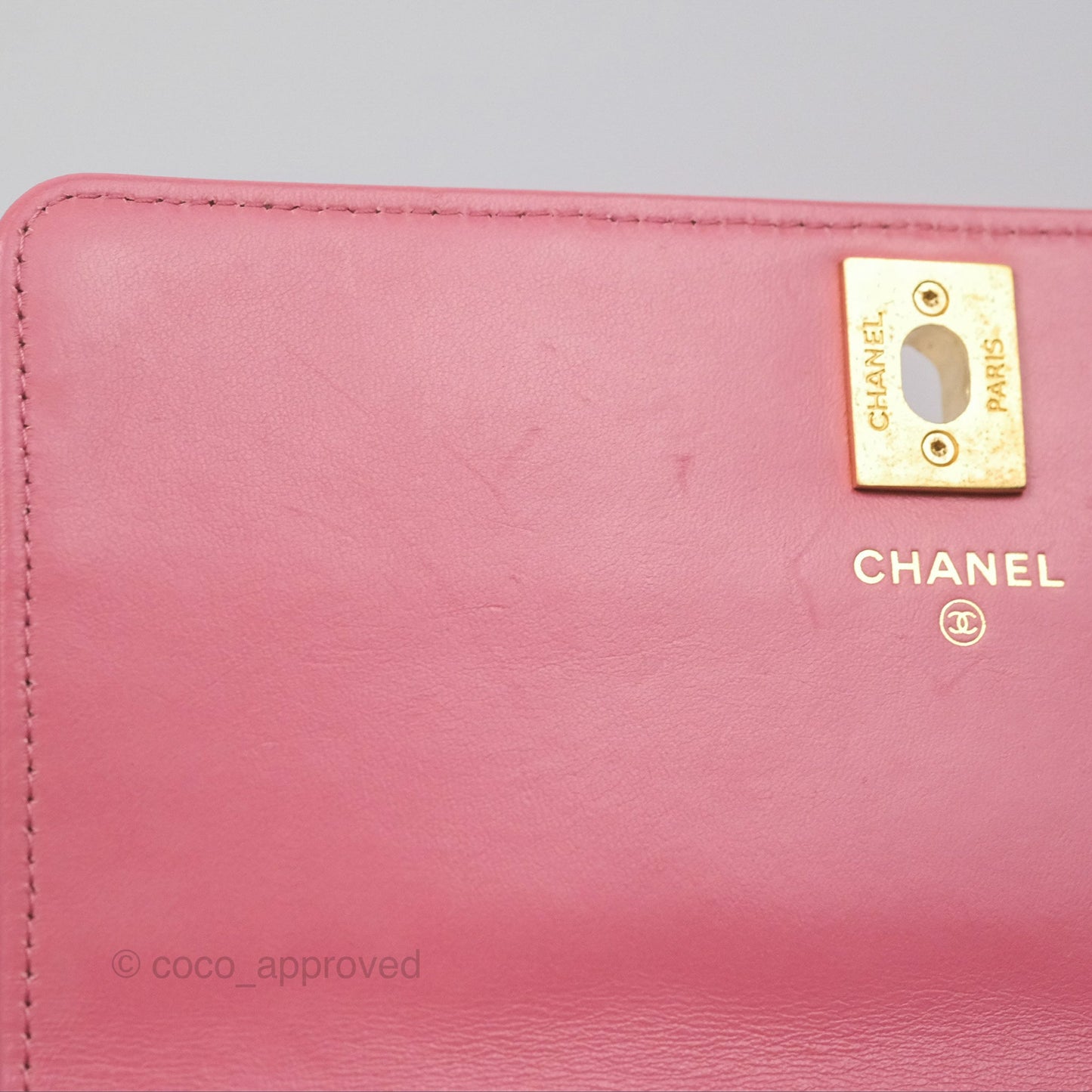 Chanel All Slide Wallet on Chain WOC Adjustable Chain Quilted Pink Lambskin