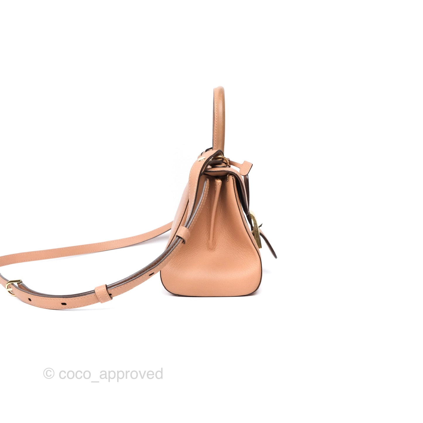 Delvaux Mini Brillant Bag Nude Grained Calfskin Gold Hardware