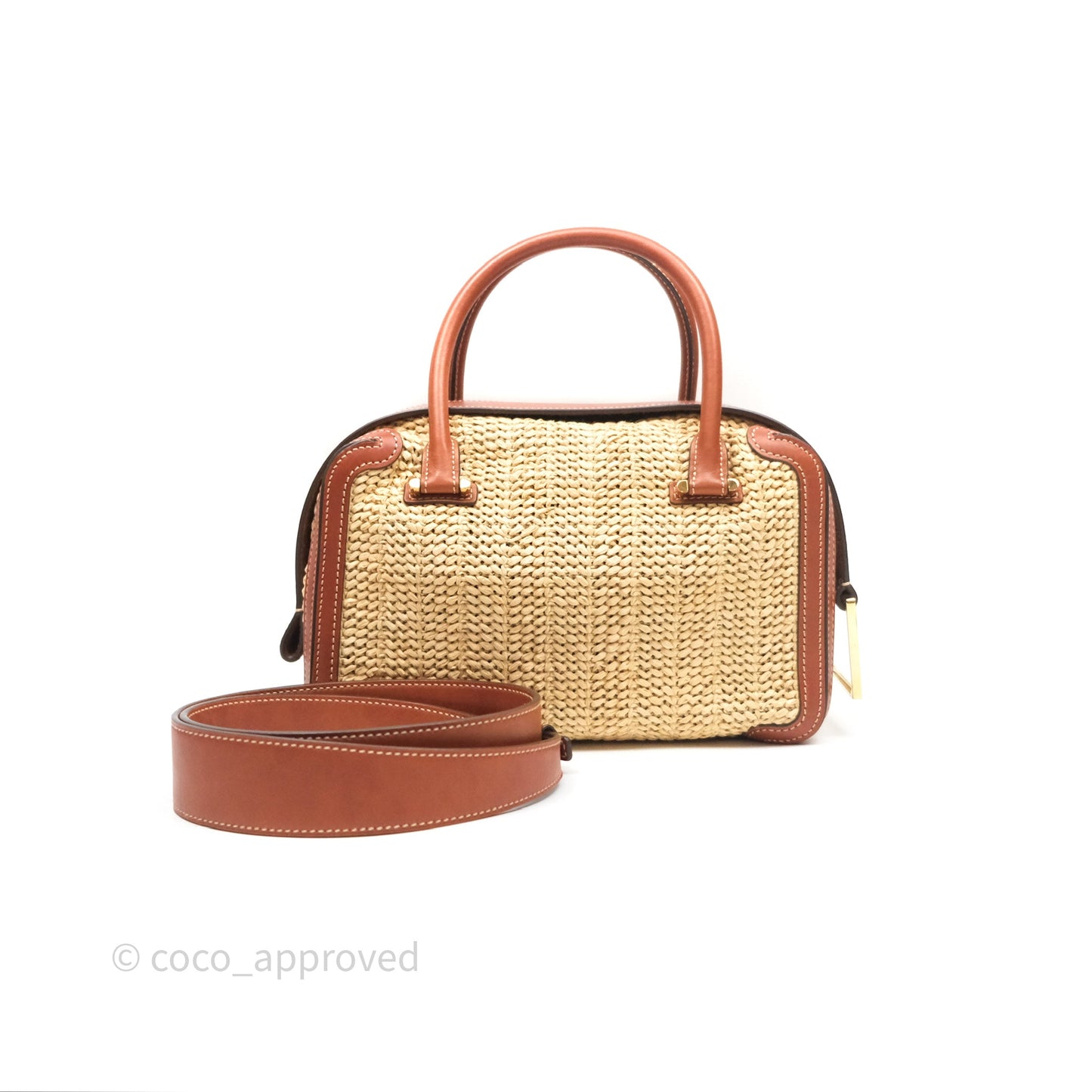 Delvaux Cool Box MM Bohème Raffia Brown