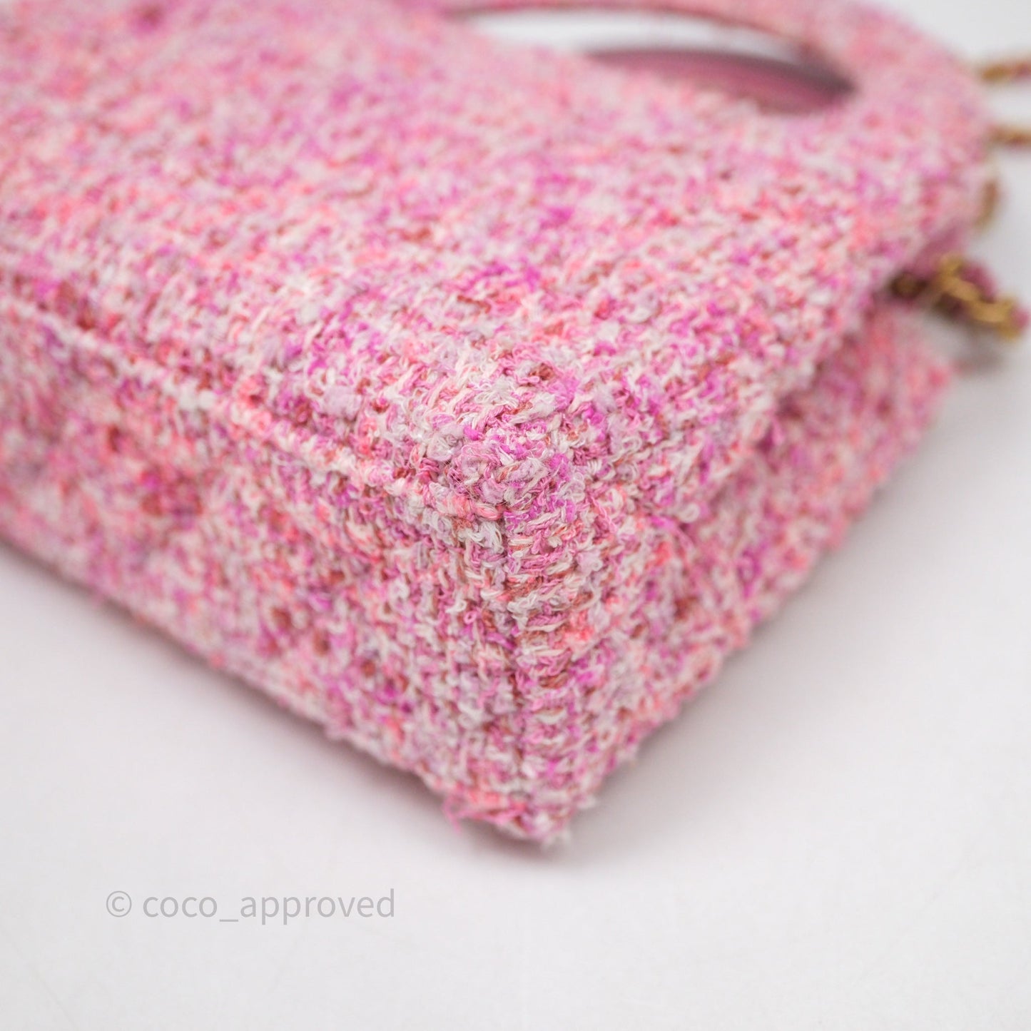 Chanel Kelly Bag Pink Tweed Aged Gold Hardware