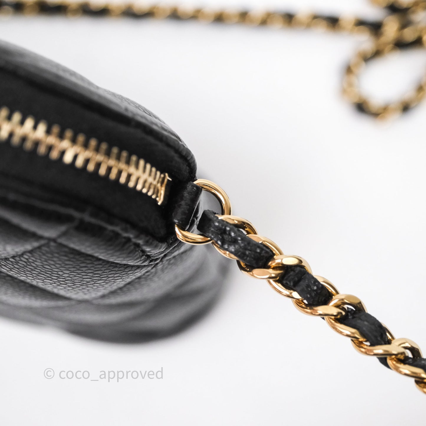 Chanel Clutch on Chain Black Caviar Gold Hardware