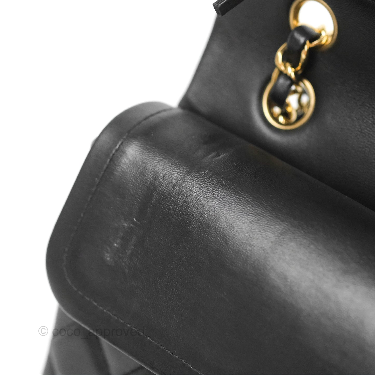 Chanel Classic M/L Medium Flap Quilted Black Lambskin Gold Hardware