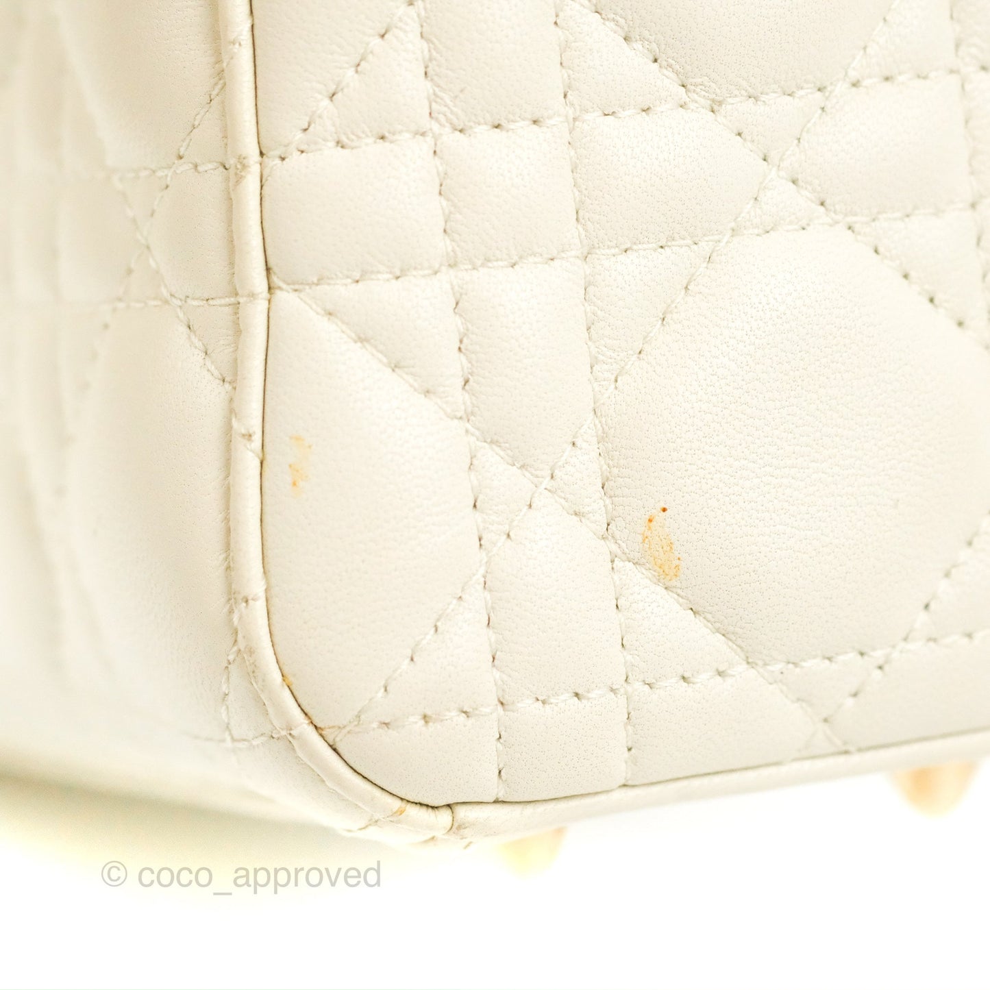 Christian Dior My ABCDior Lady Dior Bag Cannage Lambskin White Gold Hardware