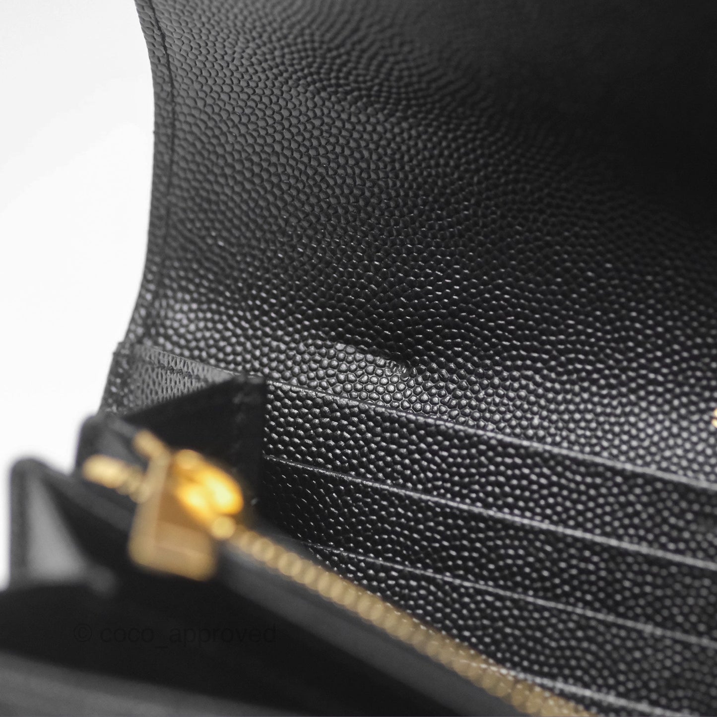 Saint Laurent Cassandre Matelasse Large Flap Wallet Black Grain De Poudre